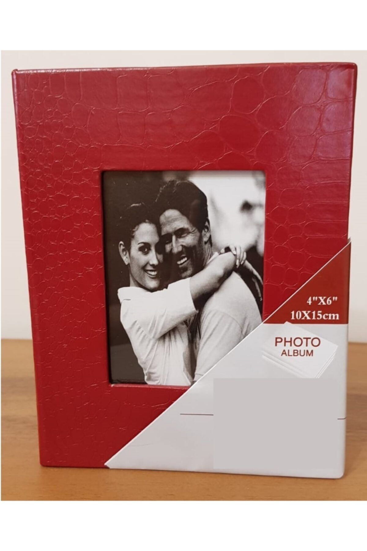 Vural Foto Baskı 100lü 13x18cm Fotoğraf Albümü Kırmızı - Deri Kaplı Foto Pencereli - Aile Resimleri Için Album