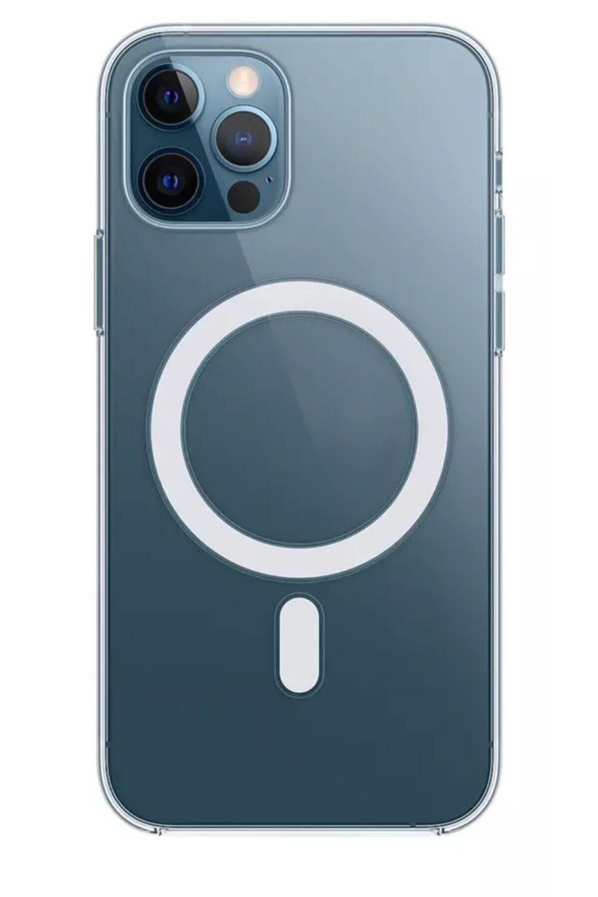 ucuzmi Iphone 12pro Max Kılıf Magsafe Şarj Uyumlu Şeffaf Kılıf Wireless Kapak Magsafe Özellikli Korumalı