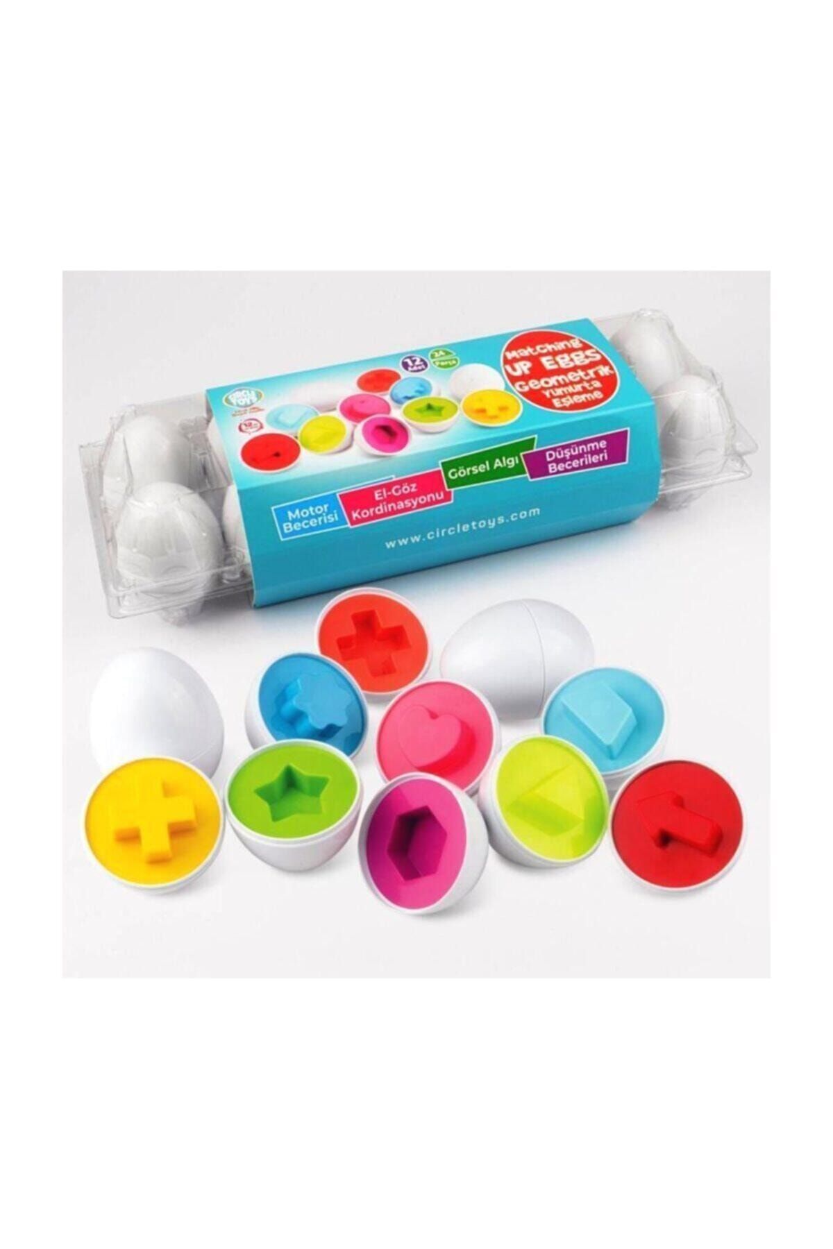 Circle Toys Şekilli Yumurtalar, Eğitici Geometrik Yumurta Bultak 12 Li Bebeğim Ilk Puzzle Setim