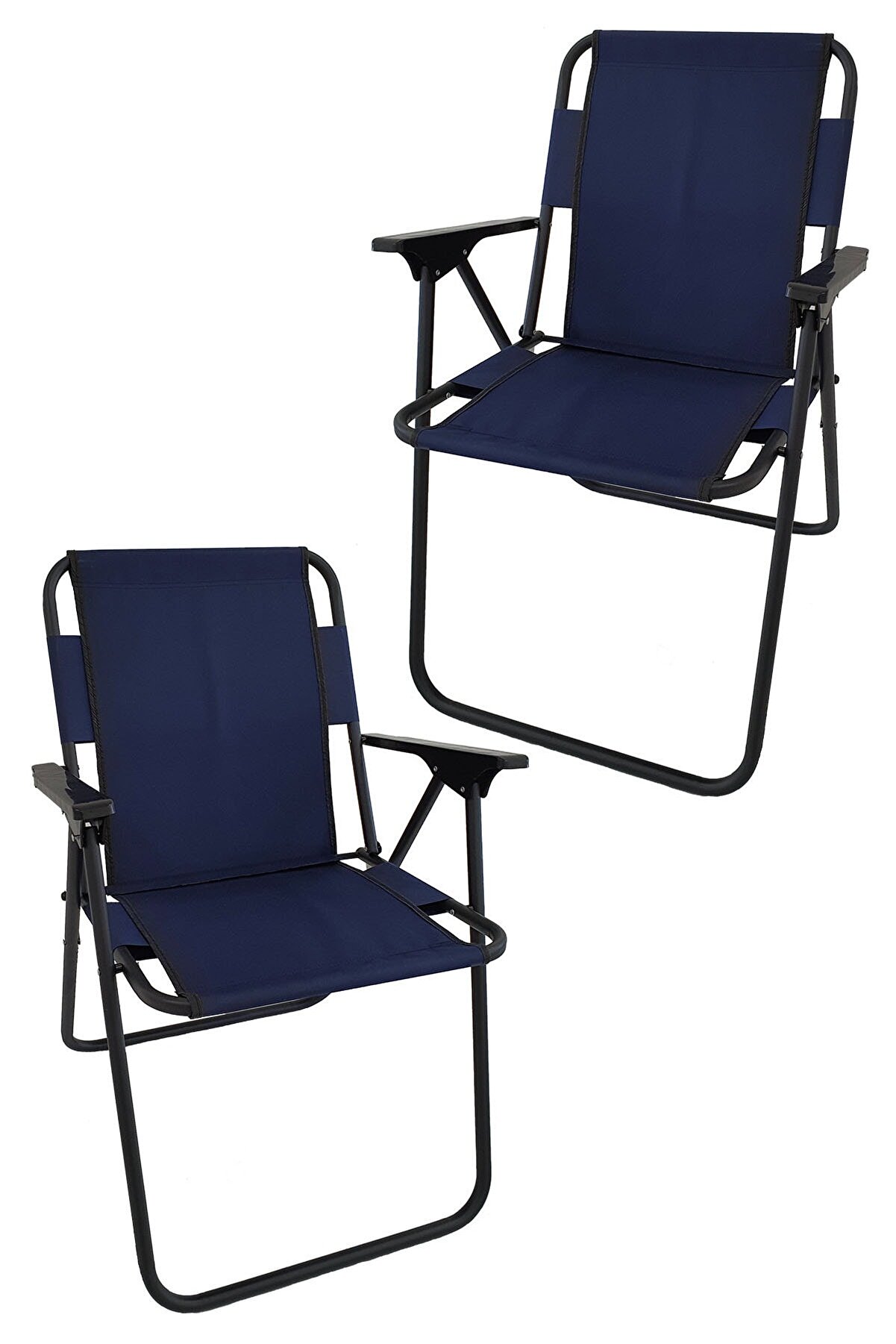 Bofigo 2 Adet Kamp Sandalyesi Katlanır Sandalye Piknik Sandalyesi Plaj Sandalyesi Lacivert