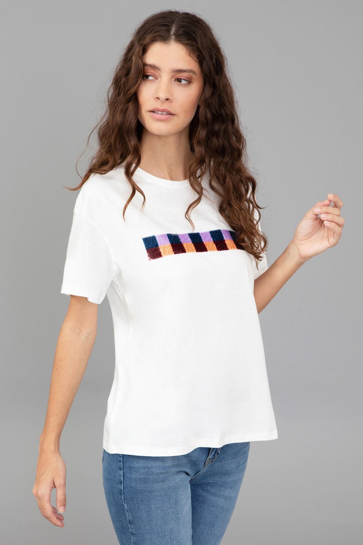 Pierre Cardin Beyaz Kadın T-Shirt G022SZ011.000.1347895