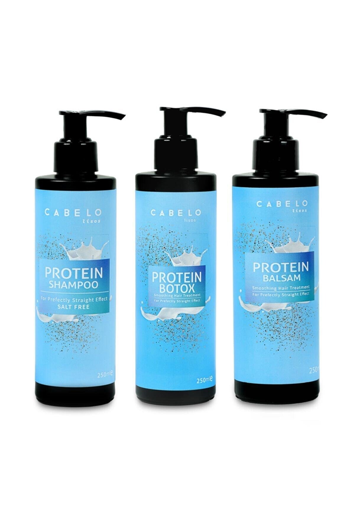 CABELO LİSOS Protein Botox Set - Profesyonel Protein 250 ml & Botox 250 ml & Balsam 250 ml