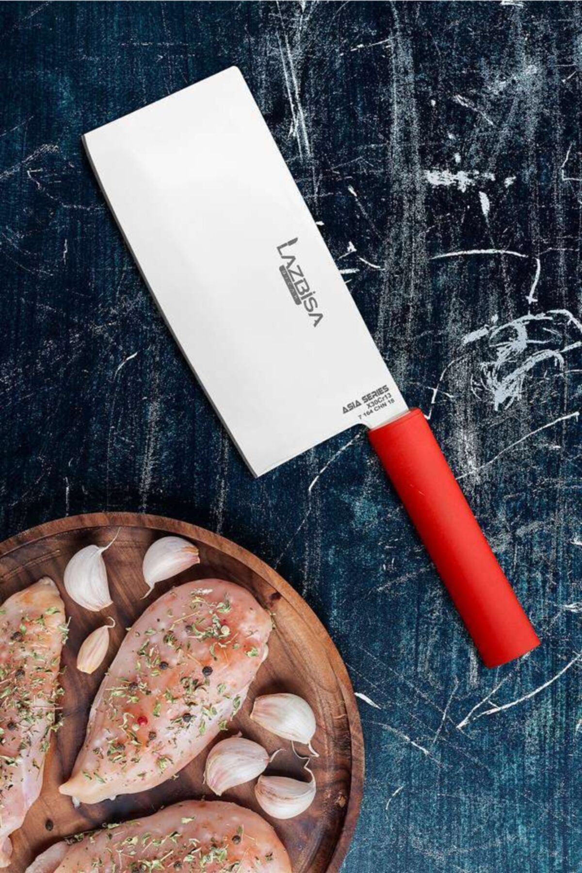 LAZBİSA Mutfak Bıçak Seti Et Ekmek Sebze Şef Bıçağı Asia Çin Satırı