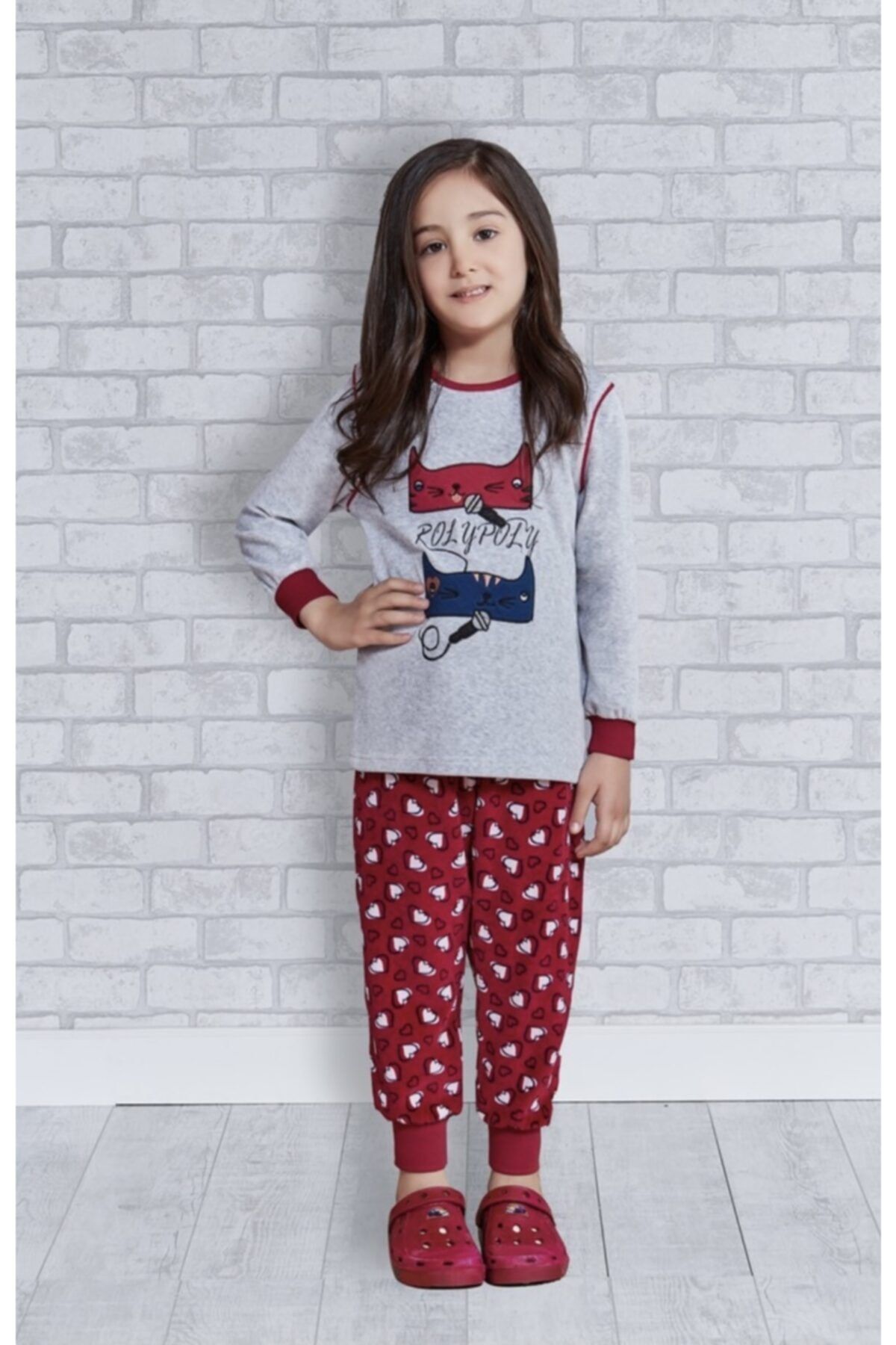Rolypoly Kız Çocuk Kadife Pijama Takımı