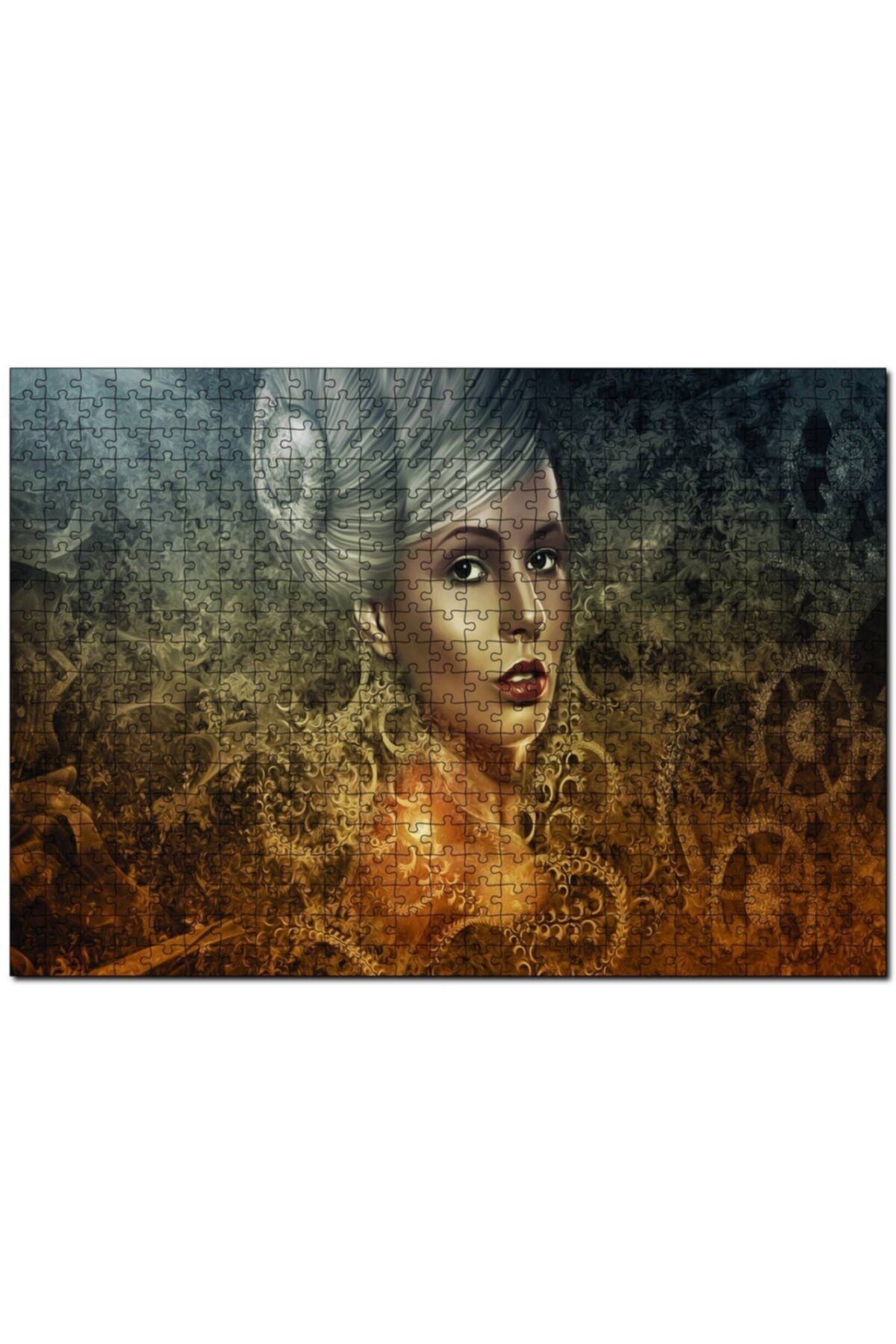 Cakapuzzle Gotik Karanlık Steampunk Portre Kadın Genç 255 Parça Puzzle Yapboz Mdf (ahşap)