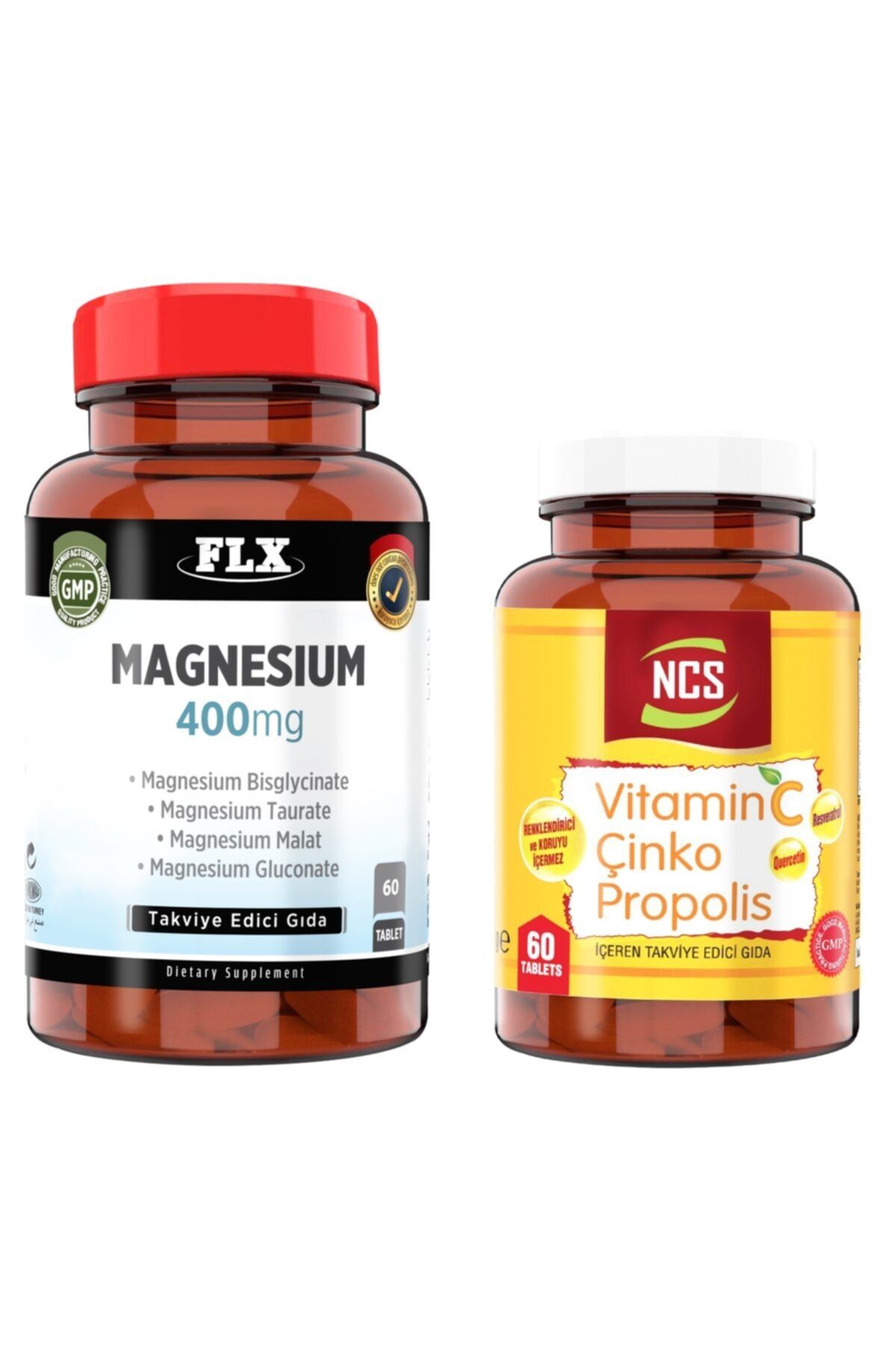Ncs Flx Magnesium Elemental Complex 400 Mg 60 Tablet + Vitamin C Çinko Propolis 60 Tablet