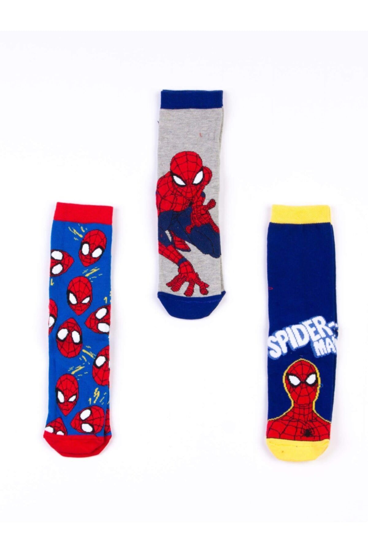 Spiderman Lisanslı 3 Çift Çocuk Uzun Soket Çorap 19163