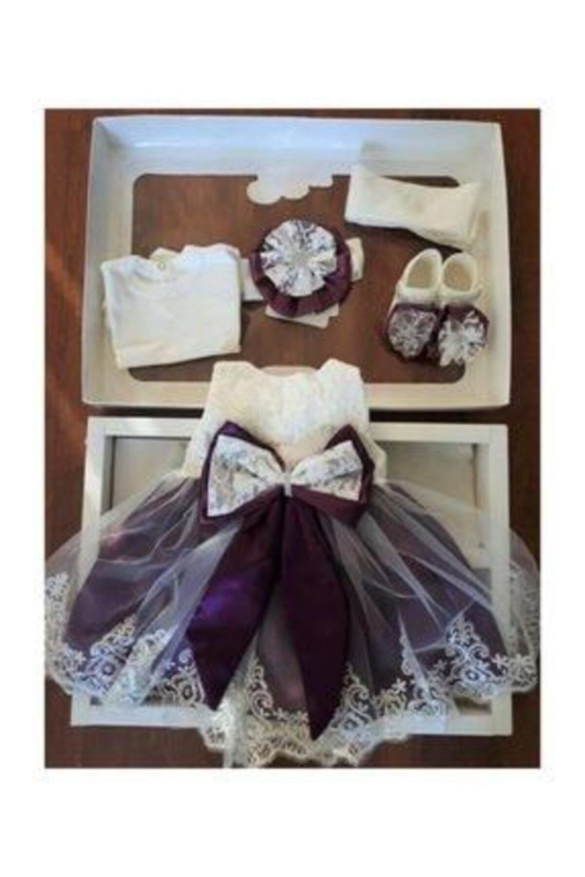 Ponpon Baby Kız Bebek Mevlüt Takımı Mevlütlük Abiye Elbise Lohusa Bebek Doğum Hediyesi Baby Shower Seti