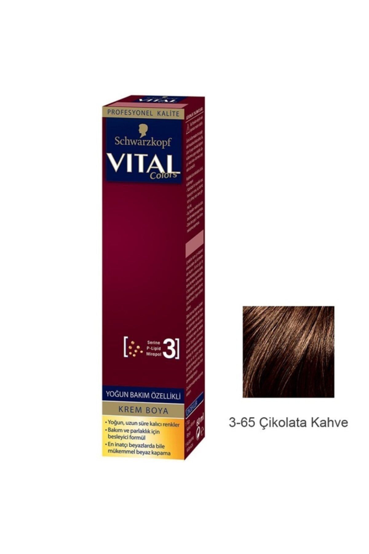 Vital Saç Boyası Tüp Boya 3-65 Çikolata Kahve