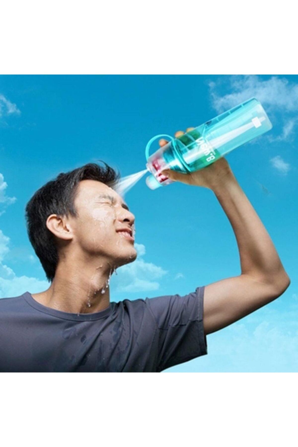 Genel Markalar Serinleten Su Matarası,su Spreyli Serinletici Kırılmaz Matara Suluk 600g Sağlıklı Özel Gıda Plastiği