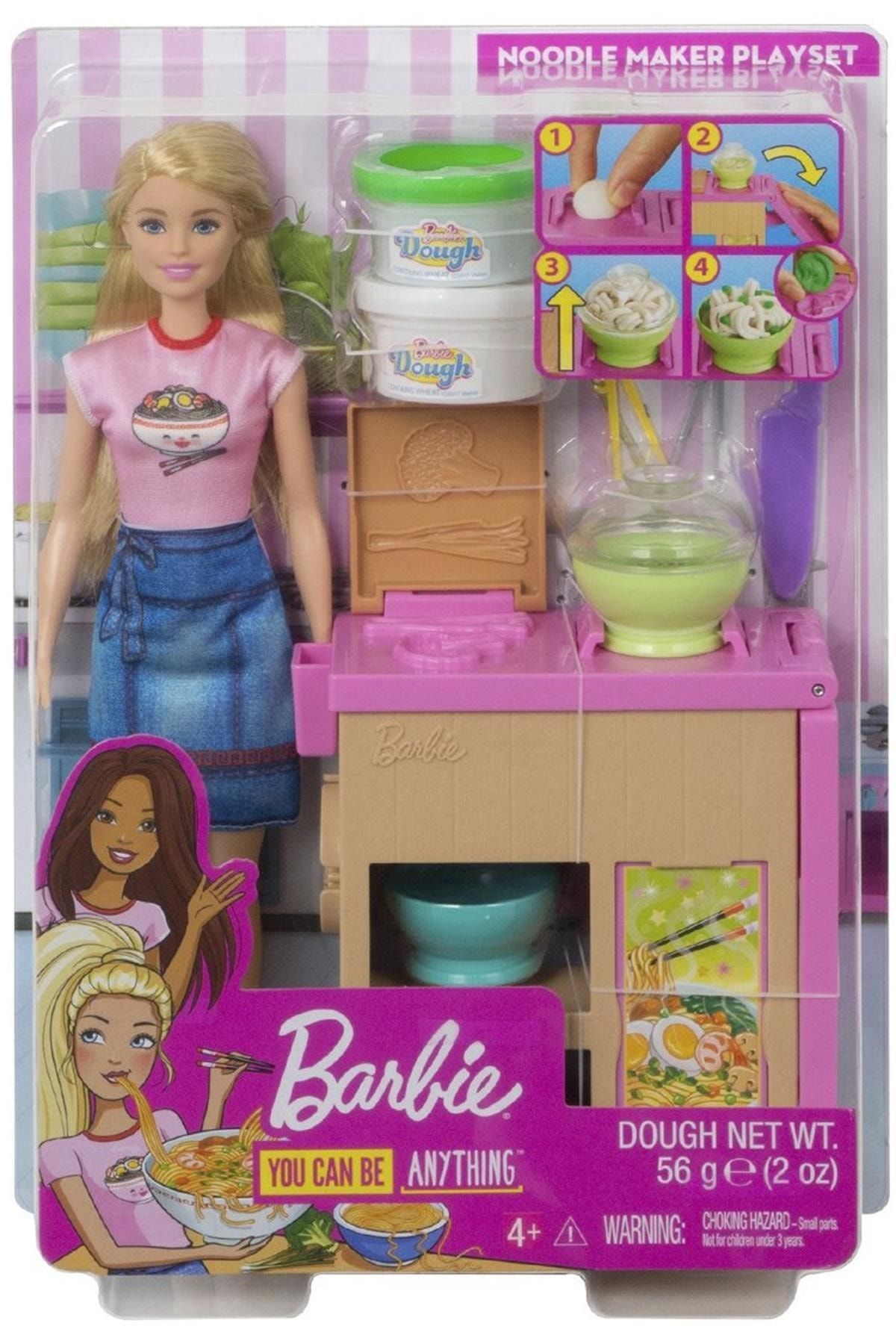 Barbie Kız Çocuk Renkli Noodle Yapıyor Oyun Seti