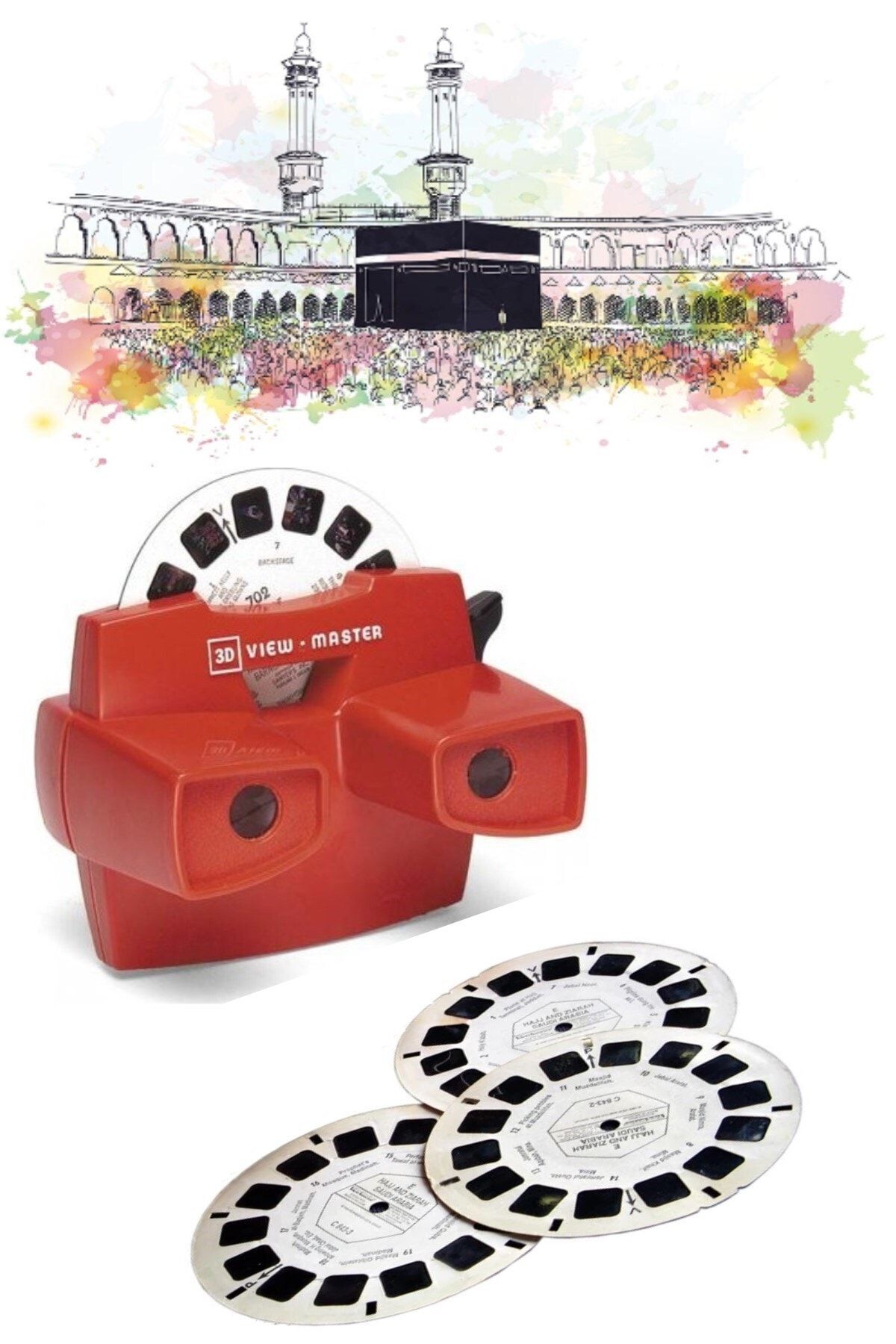 RoseRoi Nostalji Yedek Filmli Kabe'yi Gösteren Fotoğraf Makinesi Kabe Film Makinesi Hediyelik Ürün