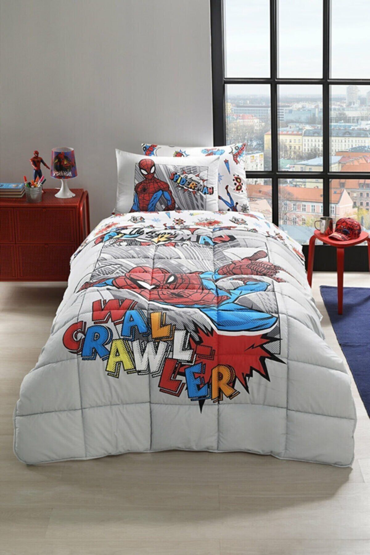 Özdilek Spiderman Wall Tek Kişilik Disney Lisanslı Lastikli Fitted Çarşaf Çocuk Uyku Seti