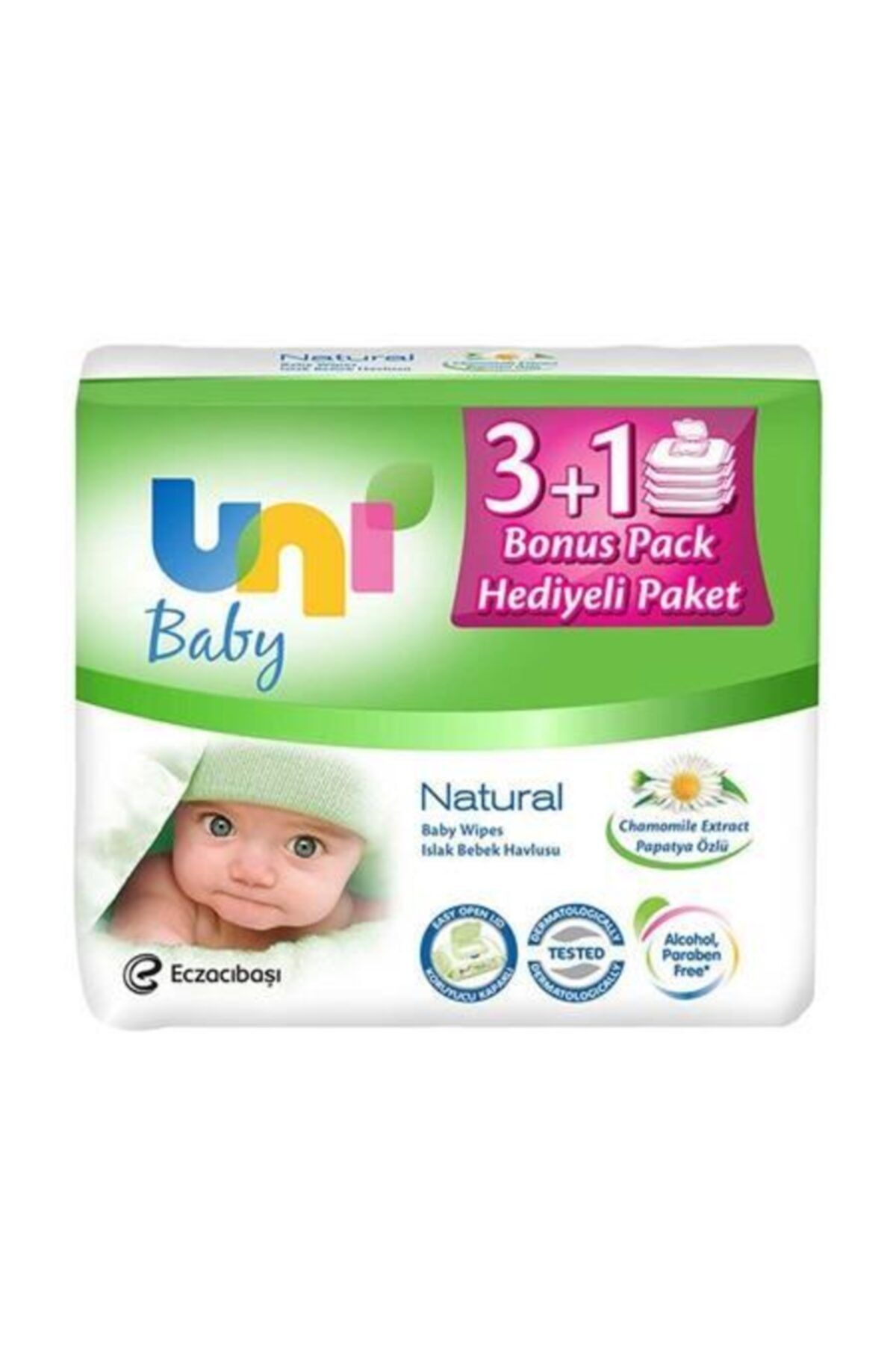 Uni Baby Natural 3'lü Paket 168 Yaprak Islak Mendiluni Baby Natural 3'lü Paket 168 Yaprak Islak Mend