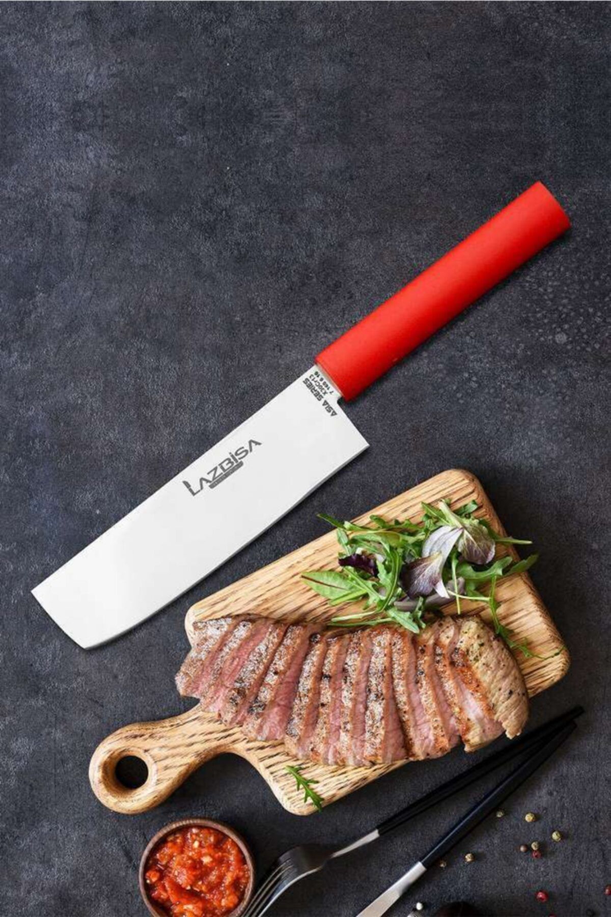 LAZBİSA Mutfak Bıçak Seti Et Ekmek Sebze Asia Serisi Nakiri Şef Bıçağı