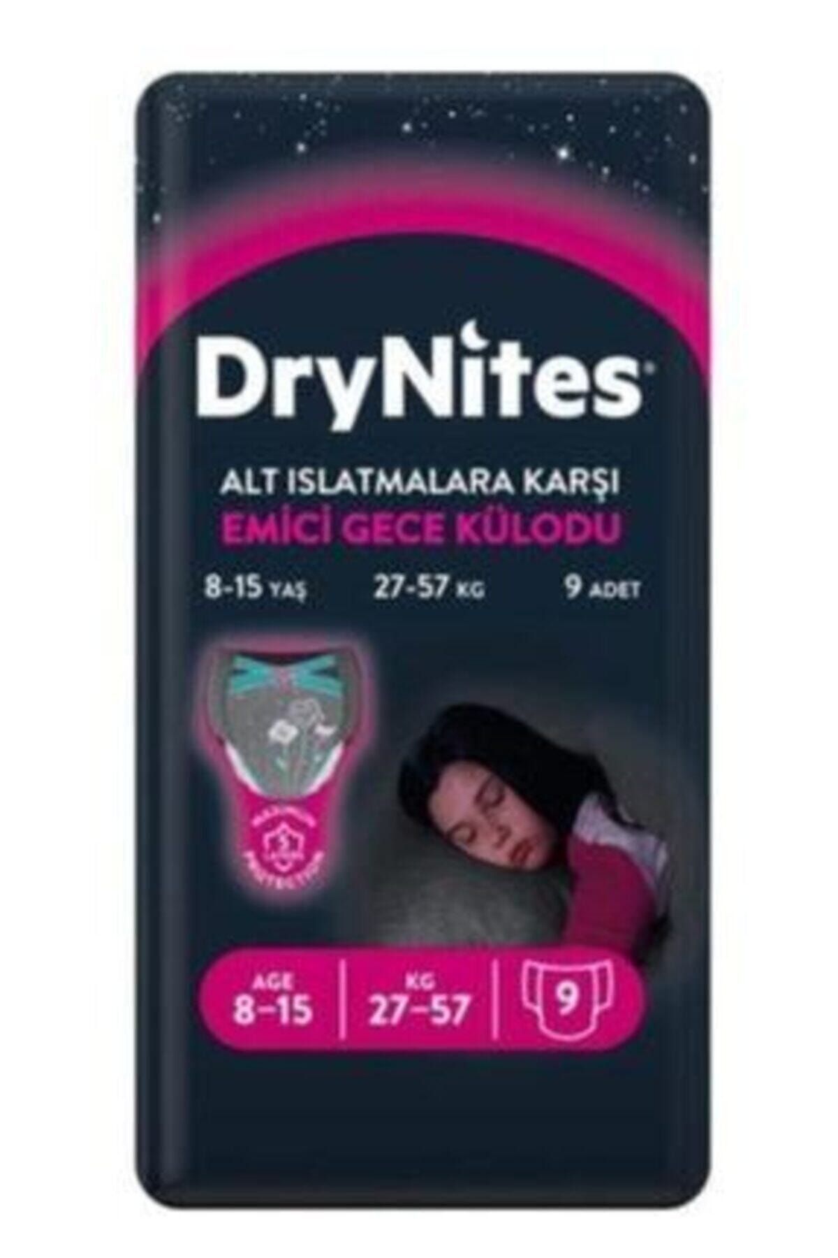 DryNites Huggies Kız Emici Gece Külodu 8-15 Yaş 27-57kg 9 Lu Paket
