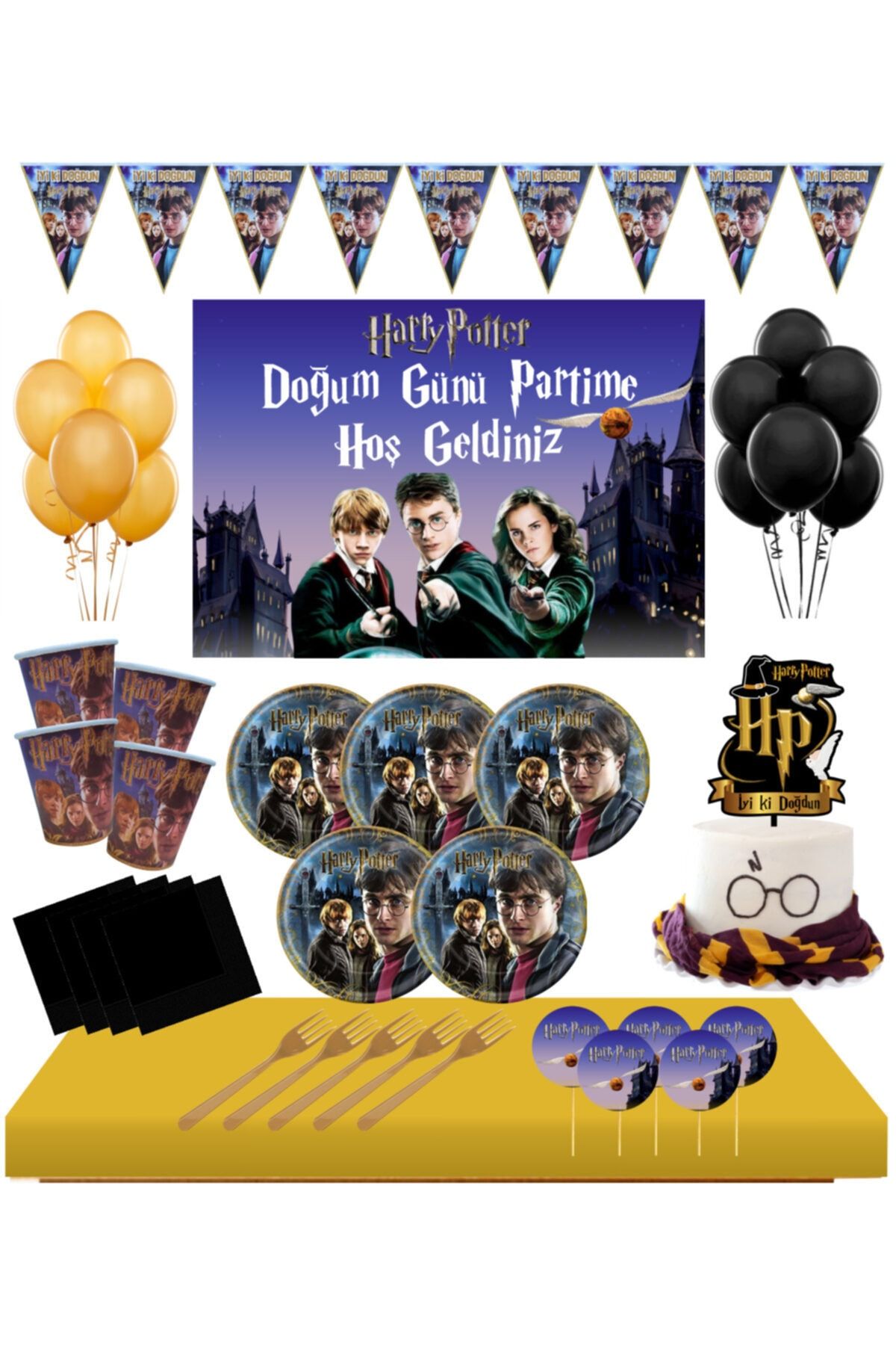 Masal Şekerleme Harry Potter 32 Kişilik Afişli Doğum Günü Set