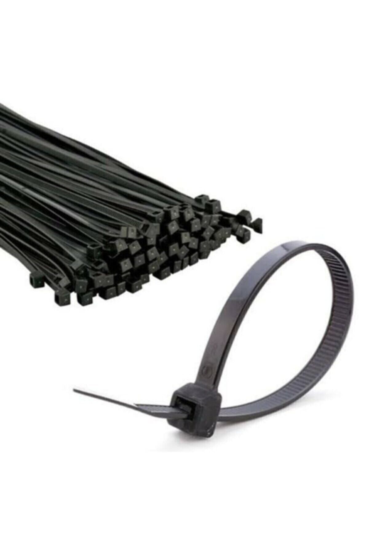 Universal Siyah Kablo Bağı , Plastik Kelepçe , Cırt Kelepçe 3,6 X 200 Mm. (100 Adet)