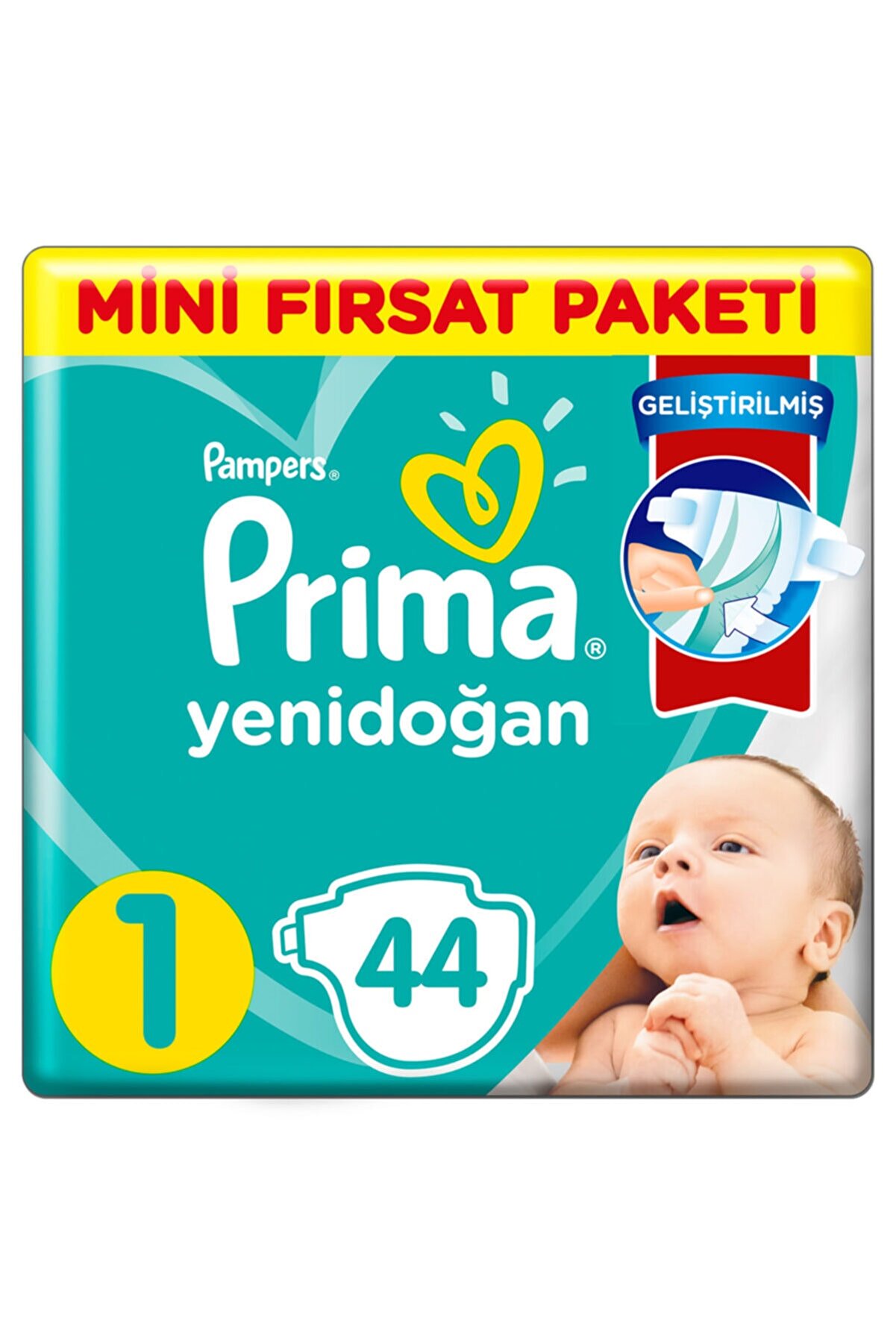 Prima Bebek Bezi Aktif Bebek 1 Beden Yenidoğan Standart Paket 2-5 Kg 44 Adet