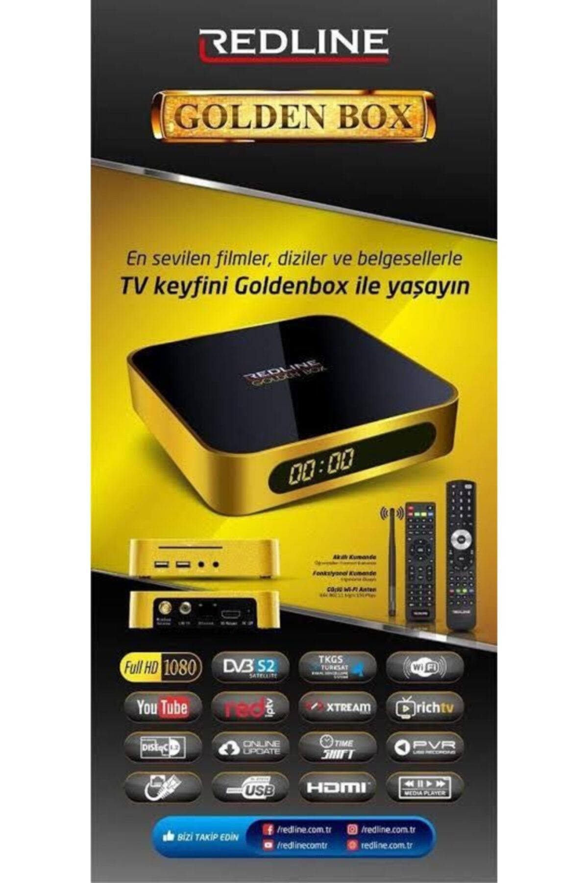 SENCROM ELEKTRONİK Redline Golden Box Plus H.265 Hevc Uydu Alıcısı