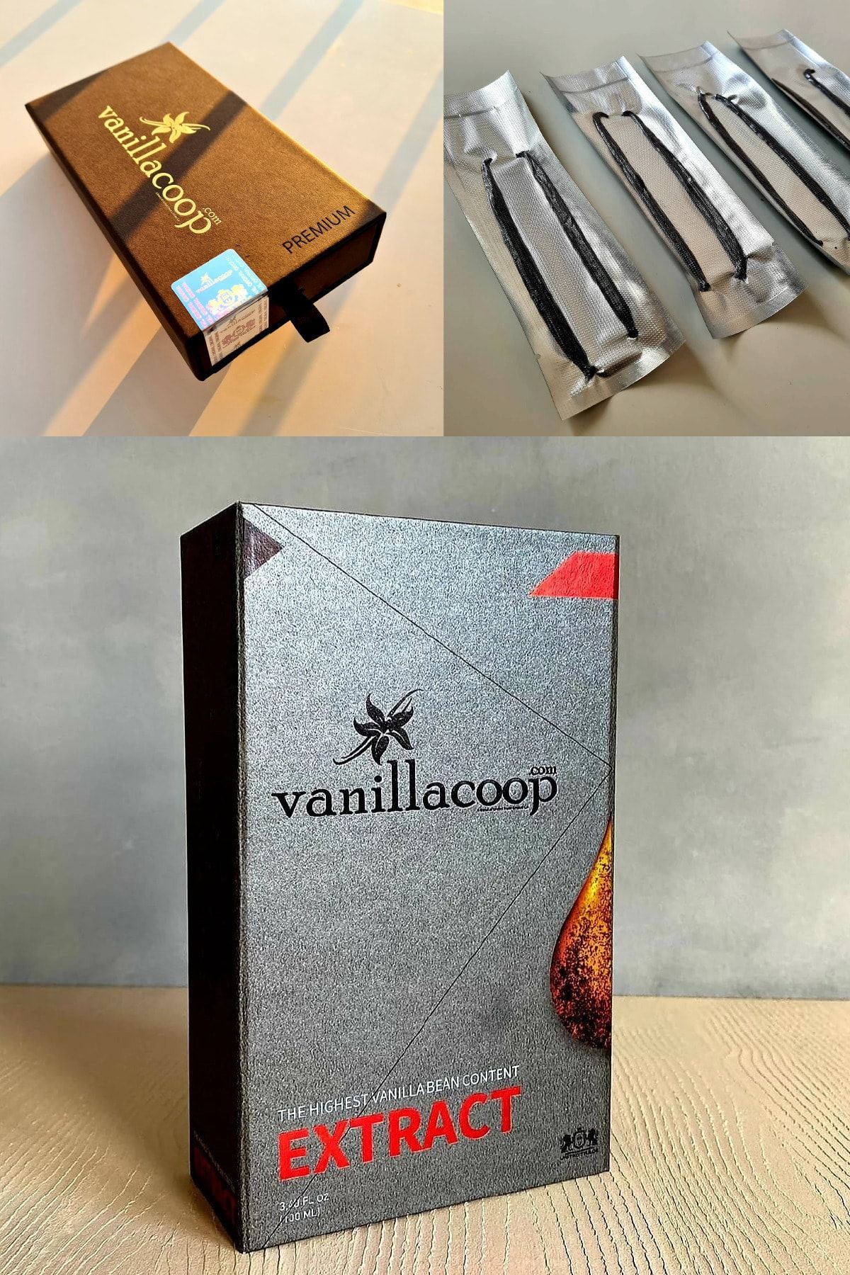 Vanillacoop Saf Vanilya Özütü 100 ml 10'lu Kutu Çubuk Vanilya 15 gram Hediye Seylan Toz Tarçın