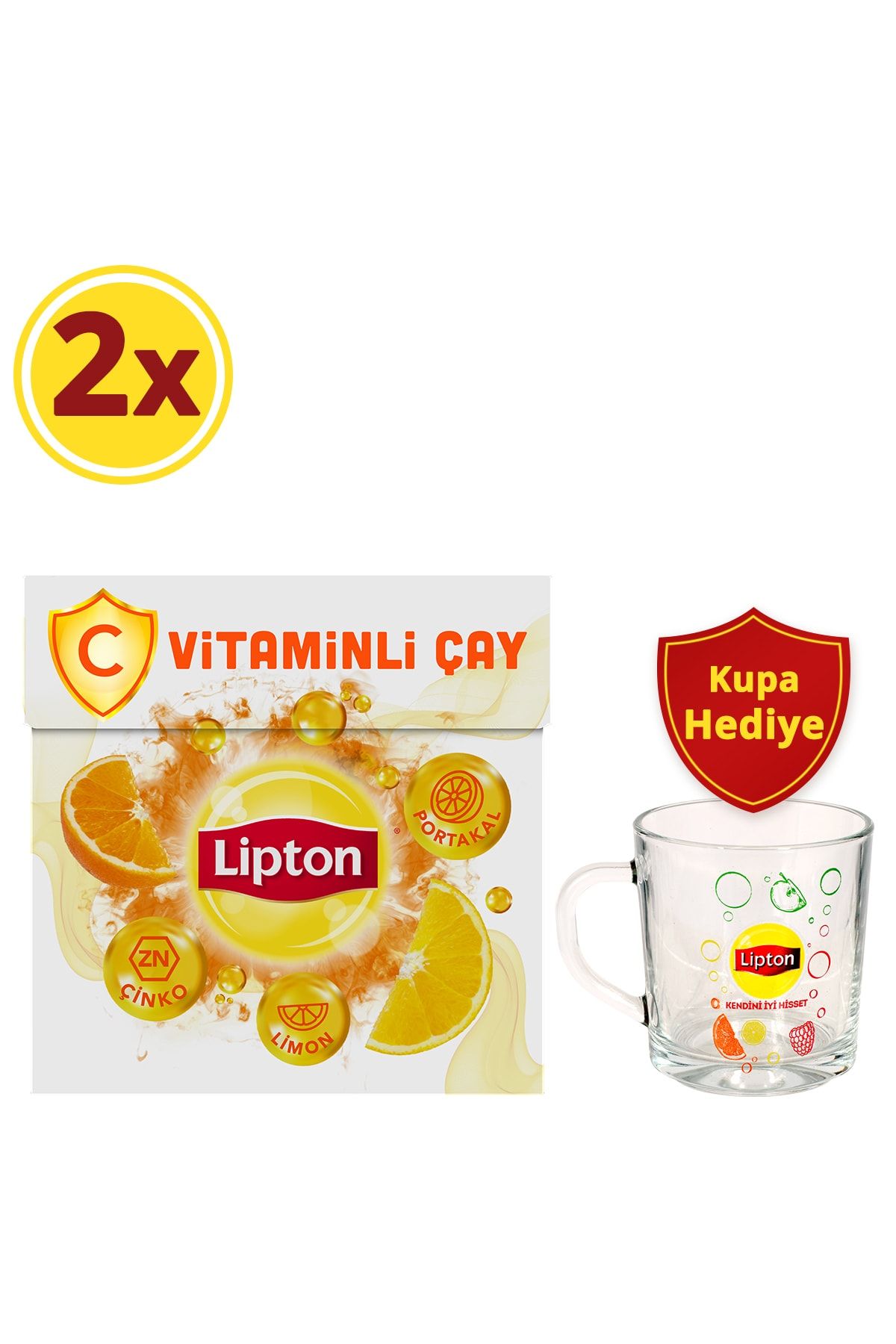 Lipton C Vitaminli Portakal Ve Limon Aromalı Bardak Poşet Bitki Ve Meyve Çayı 18'li X 2 Adet