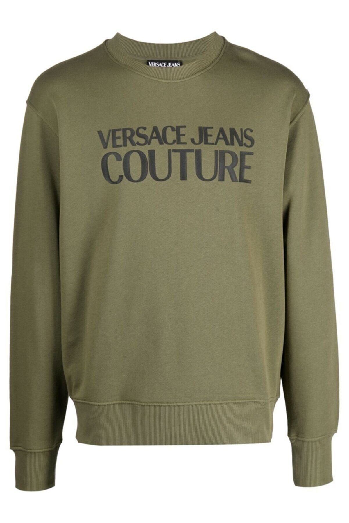 Versace Mat Logo Baskı Jeans Couture Haki Sweatshirt