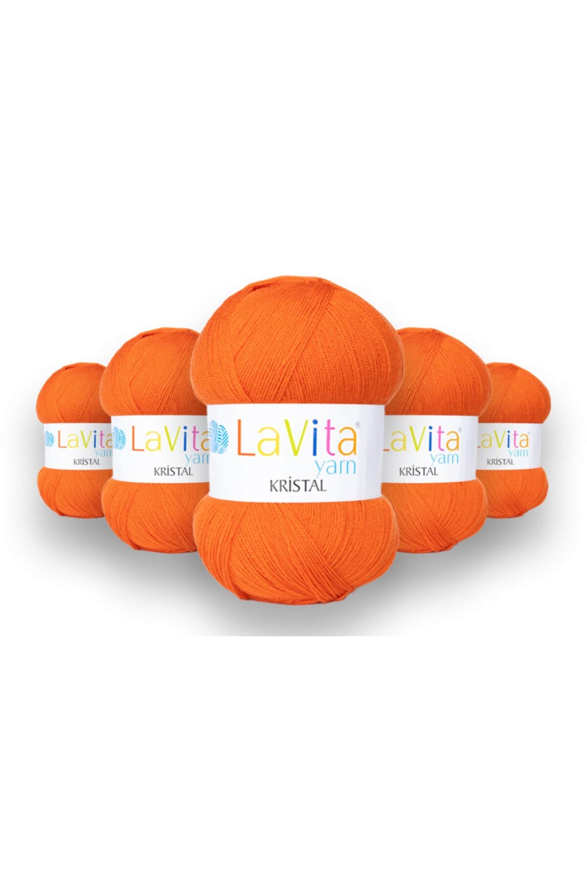 LaVita Yarn Kristal Lif Amigurimi El Örgü Ipi 5'li Paket Taka Yarn (2319-turuncu)