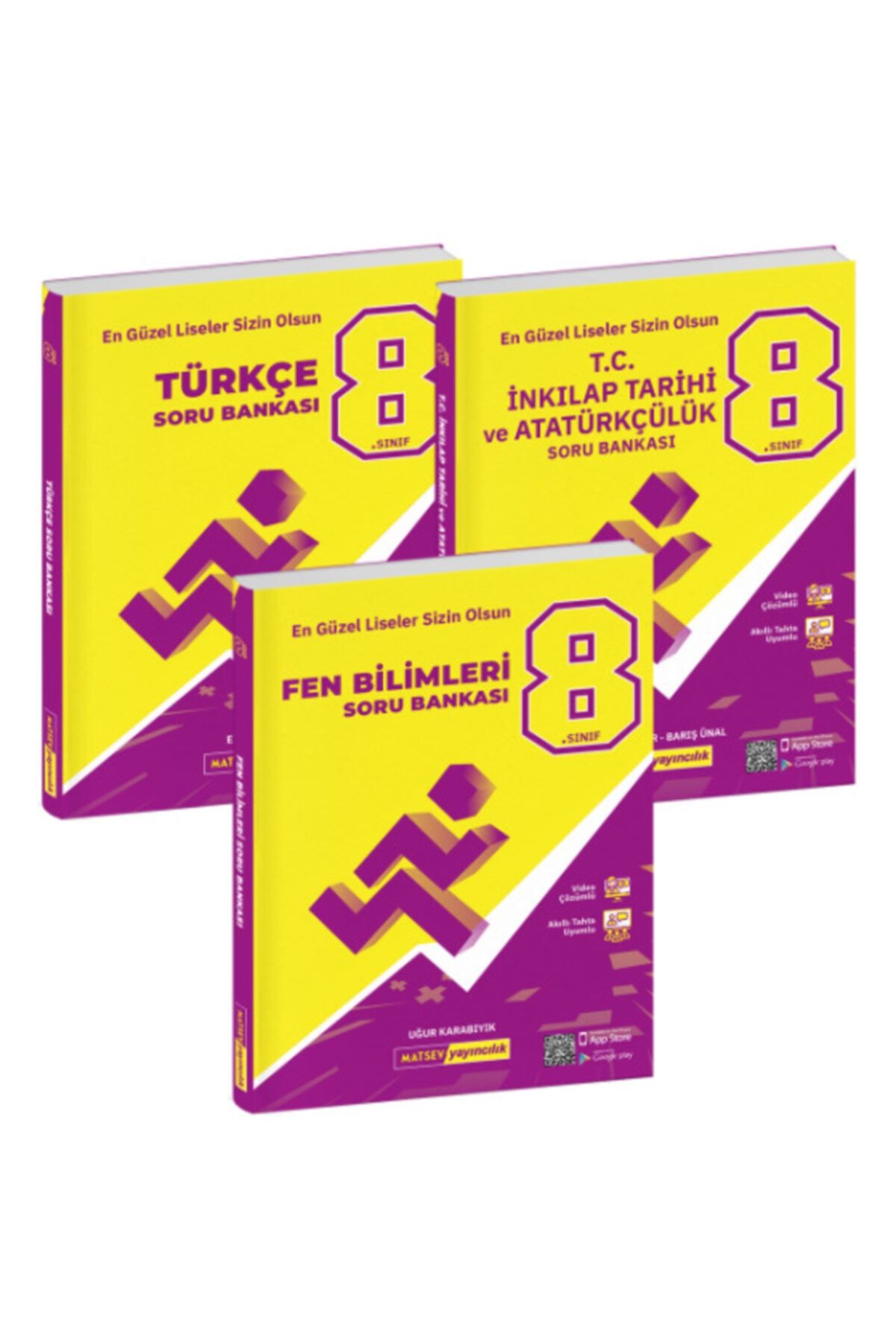 Matsev Yayıncılık 8.sınıf Fen Bilimleri+türkçe+inkılap Tarihi Soru Bankası