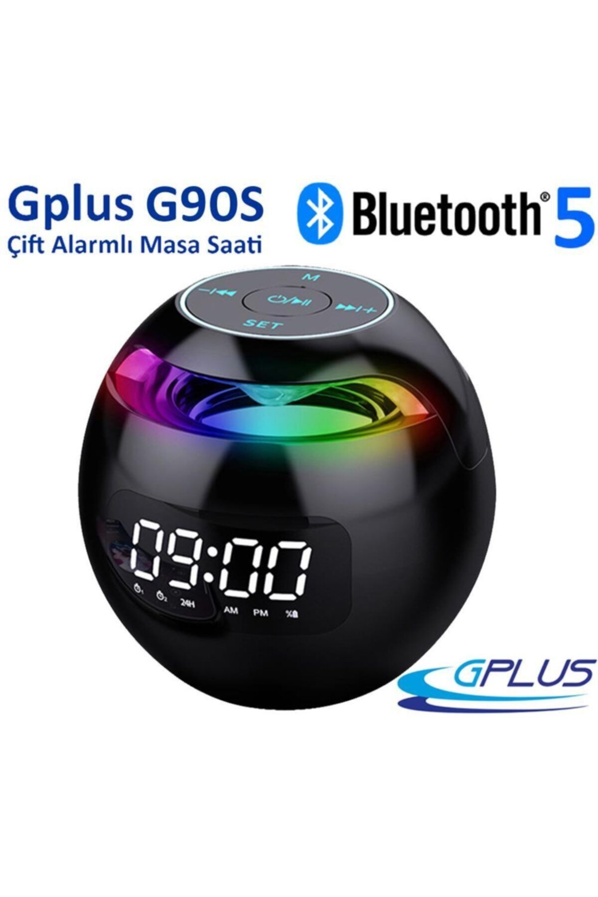 Gplus G90s Bluetooth 5.0 Çift Alarmlı Radyolu Dijital Masa Saati