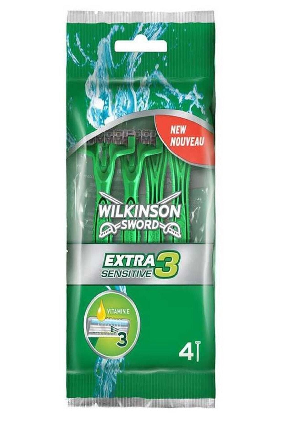 Wilkinson Sword Extra3 Sensitive Erkek Kadın Tıraş Bıçağı 4'lü Paket Extra Kolaylık Ve Konfor