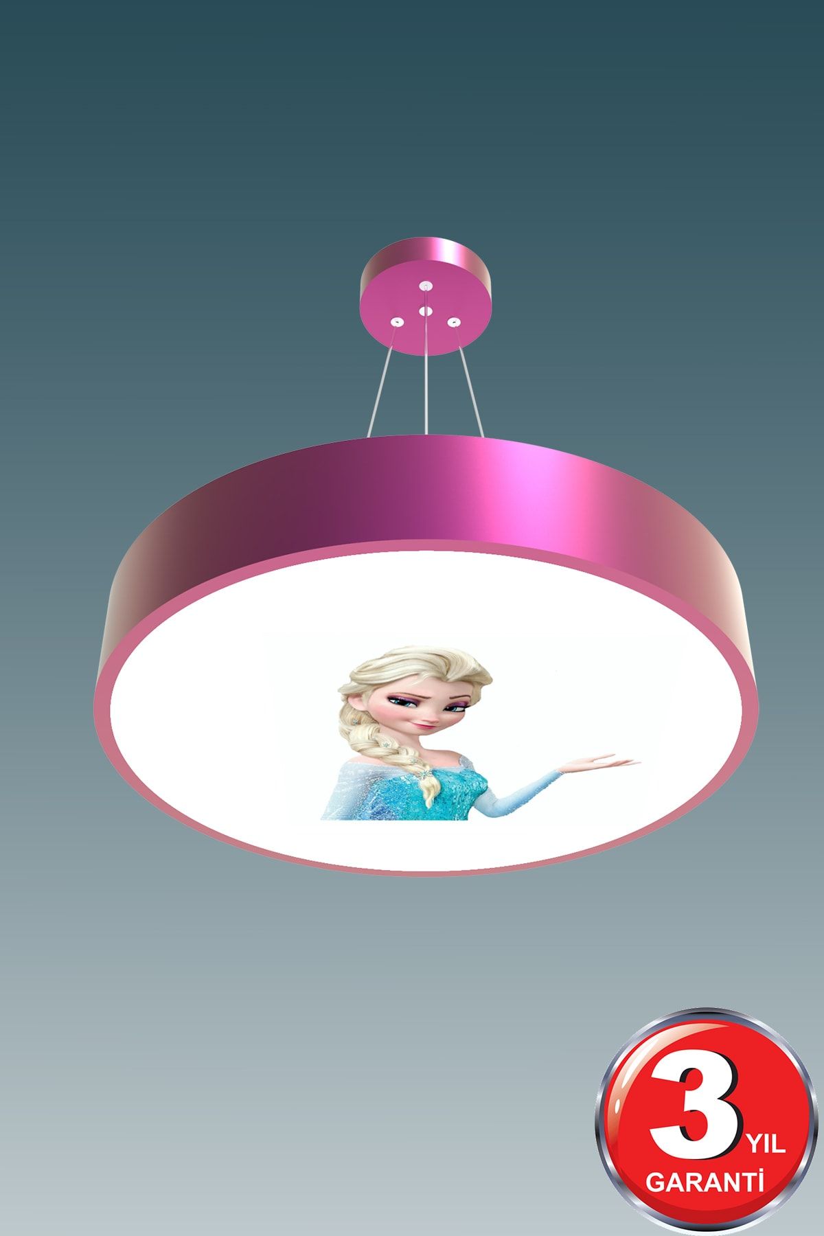 Hegza Lighting Drum-40cm ( Elsa ) Modern Ledli Çocuk Odası Led Avize