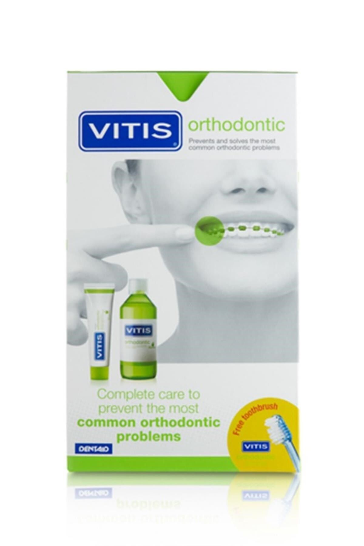 vitis Ortho Pack 500 Ml Gargara + 100 Ml Macun + Ortodontik Access (küçük Başlı) Diş Fırçası