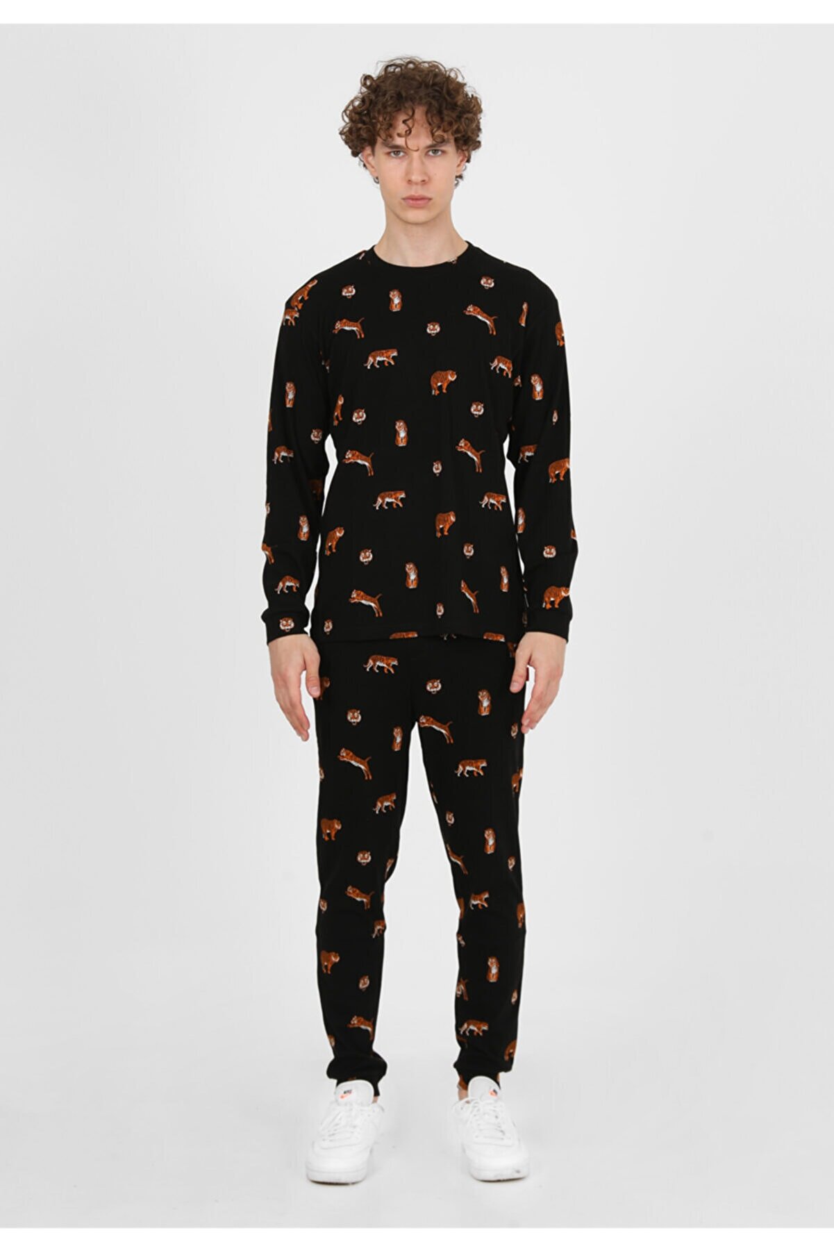 John Frank Erkek Tiger Desenli Pijama Takımı