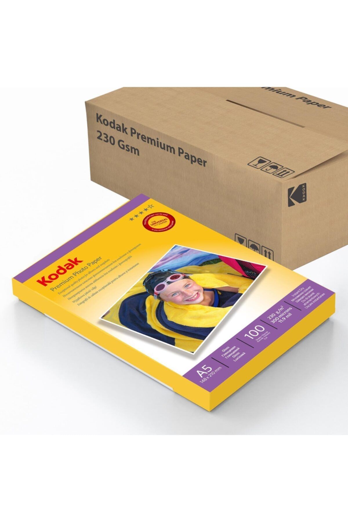 Kodak Premium Glossy Parlak 15x21 230gr/m² Fotoğraf Kağıdı 100 Yaprak  20 Paket Koli