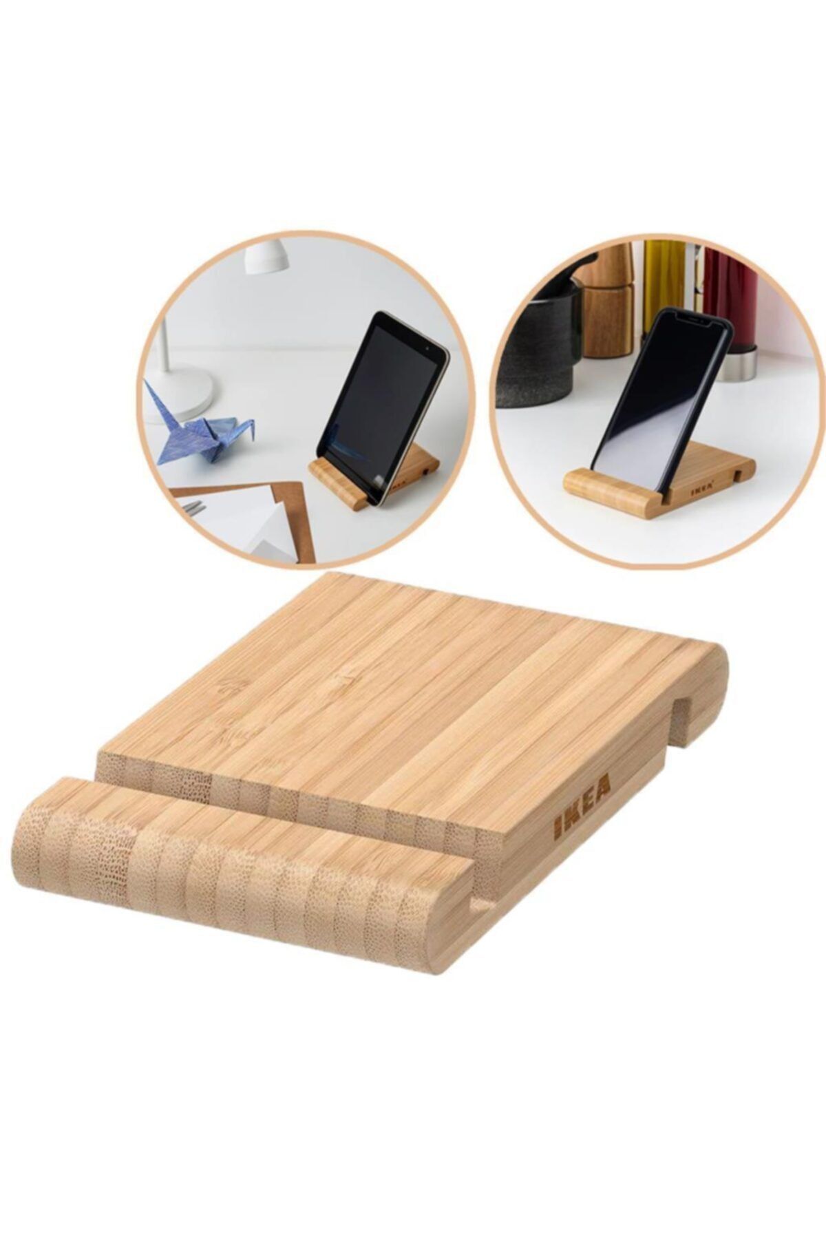 IKEA Bergenes Telefon Tablet Tutucusu Bambu 13cmx8cm