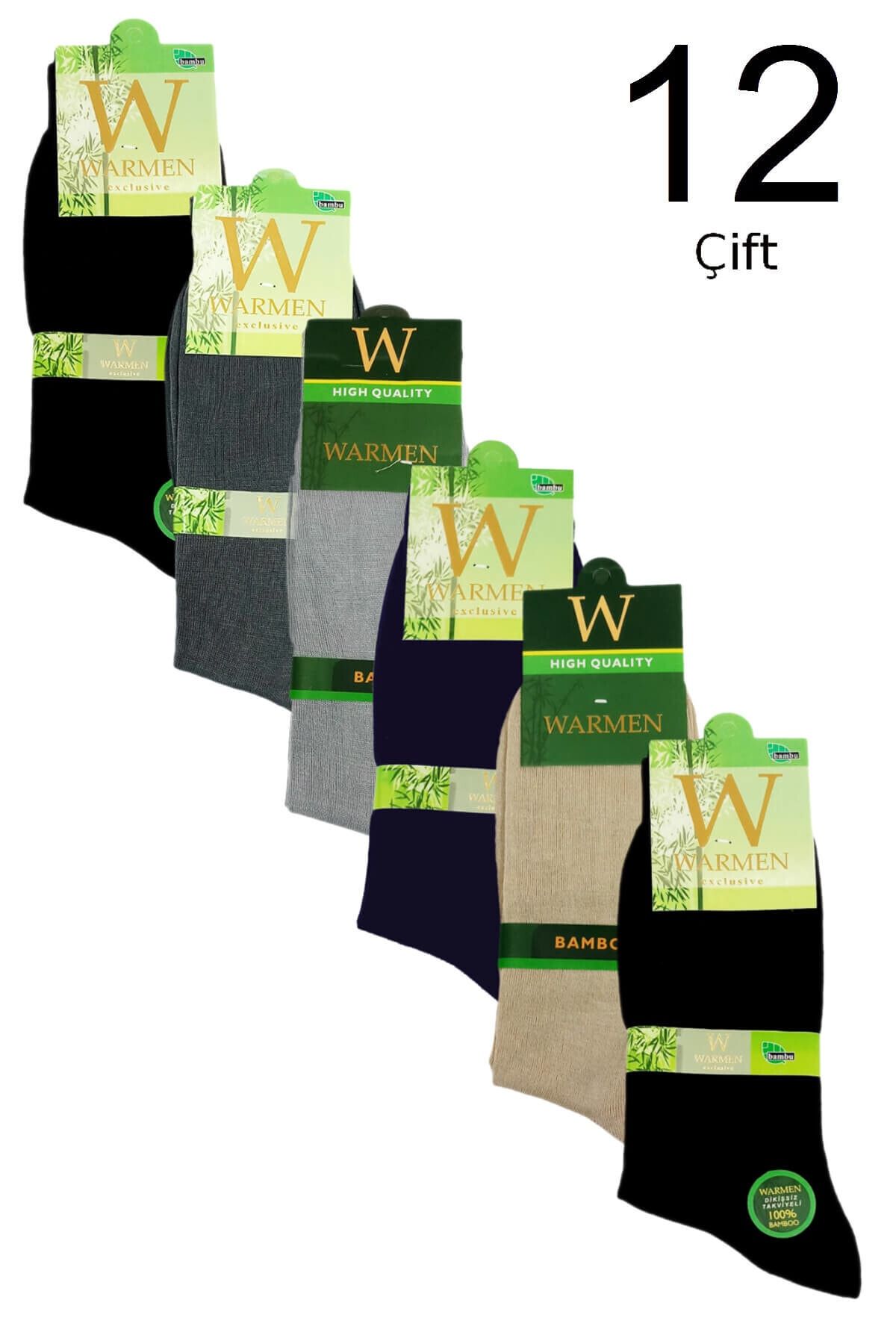 Genel Markalar Erkek Karışık Renk 12 Çift Modal Klasik Çorap