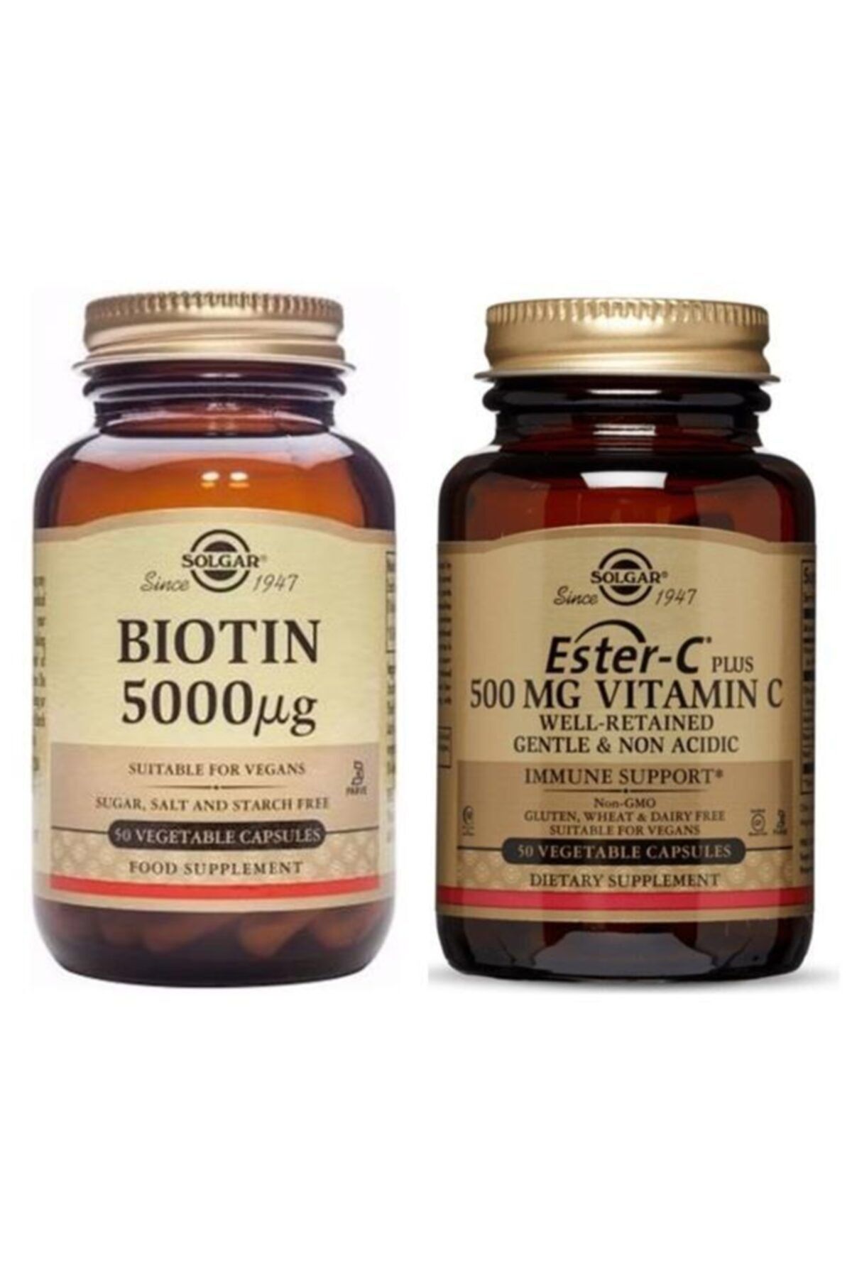 Solgar Biotin 5000 Mcg 50 Kapsül+ Ester-c Plus 500 Mg 50 Kapsül