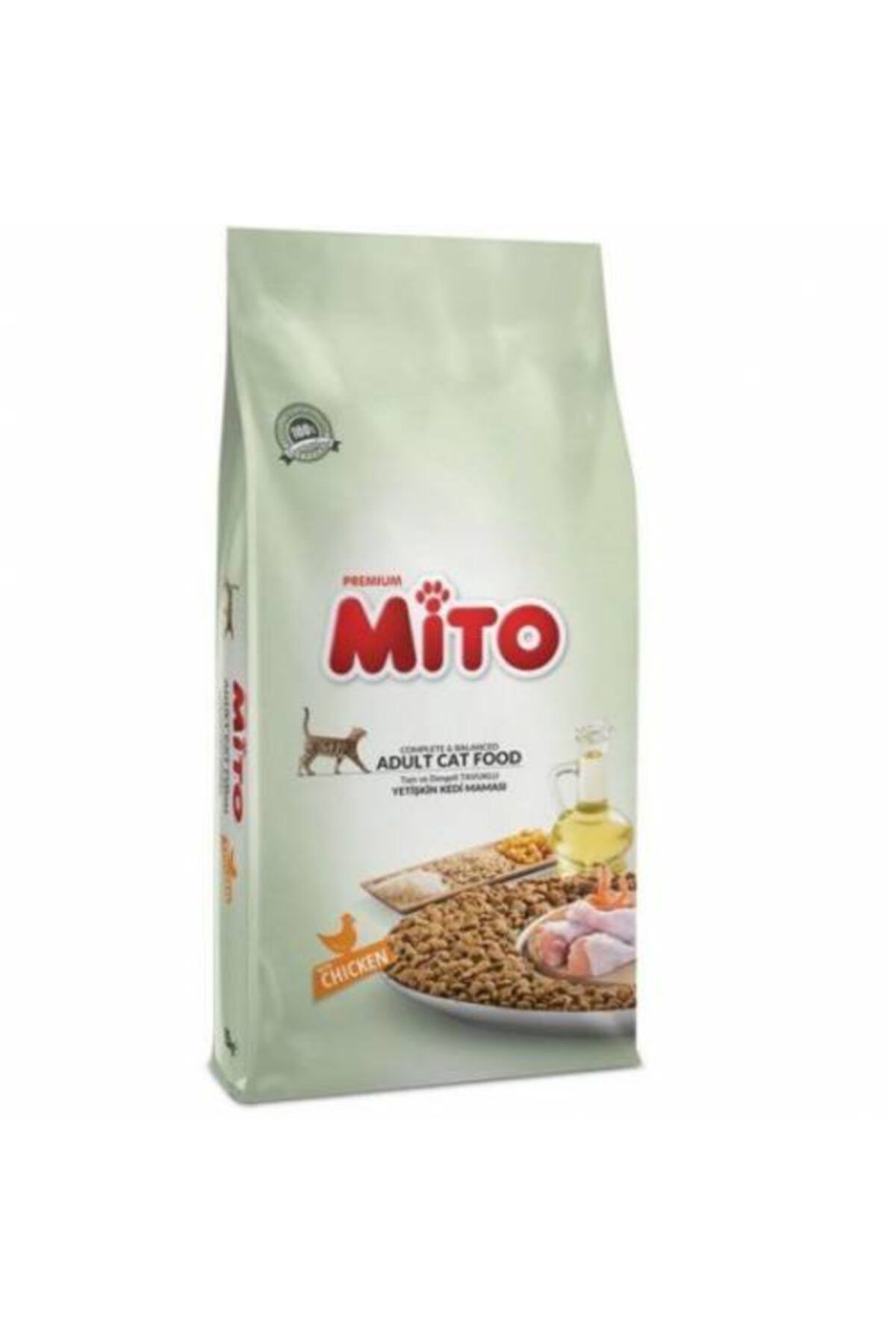 Mito Premium Tavuklu Yetişkin Kedi Maması 1kg. Bölünmüş Orijinal Ürün