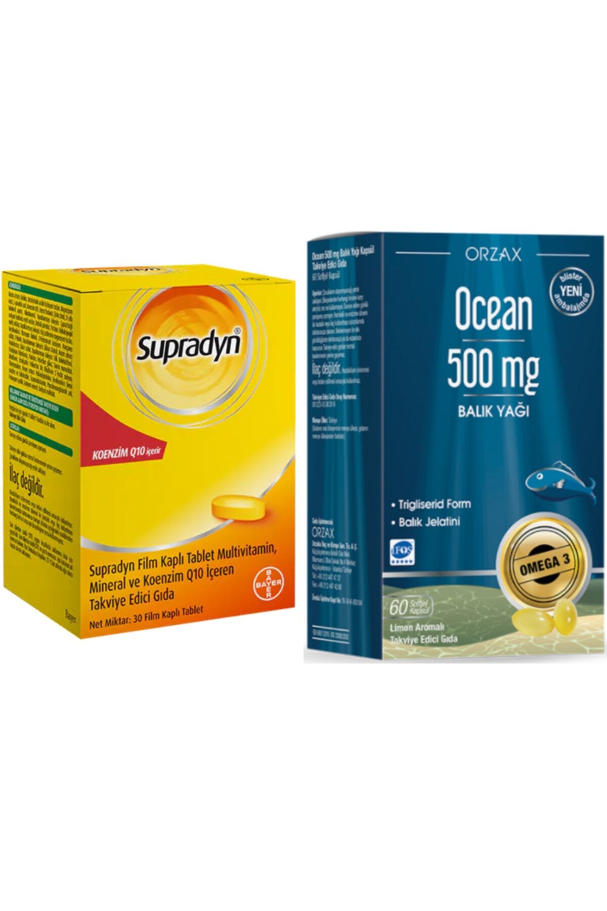 Supradyn Supradyn Koenzim Q10 30 Tablet + Ocean Omega-3 Balık Yağı 500 Mg 60 Kapsül