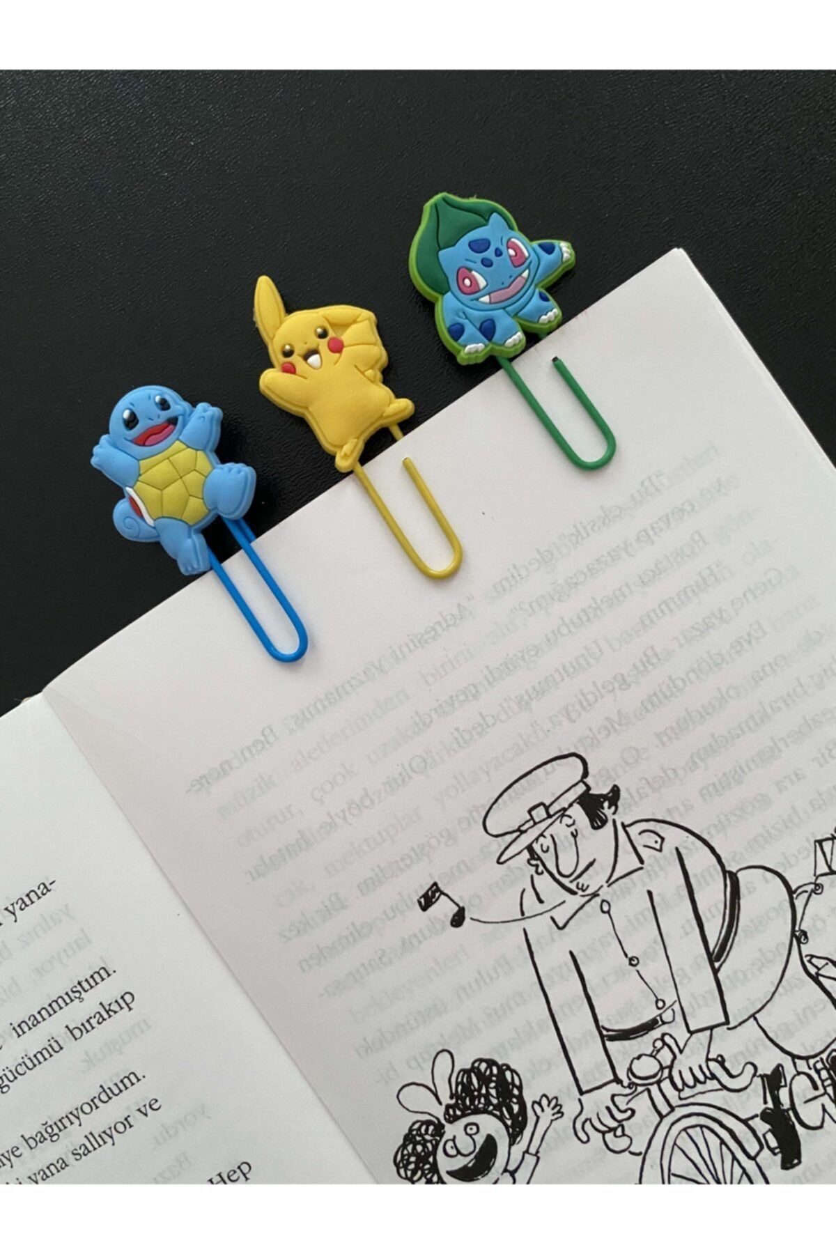 odaburada Pokemon Figürlü Kitap Ayracı-ataş 3'lü Set