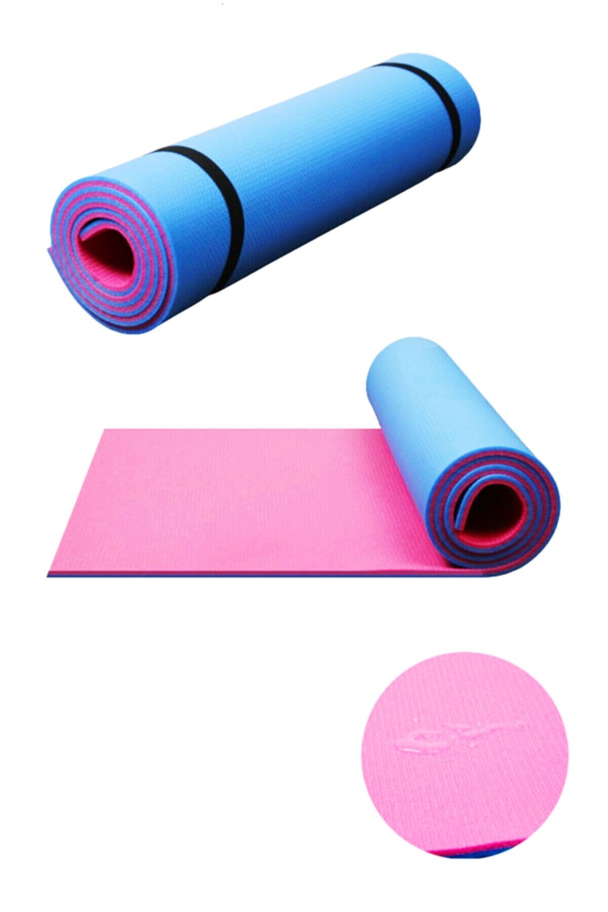 Phers Pembe Mavi Pilates Minderi - Çift Taraflı Özel Renk Pilates Ve Yoga Matı