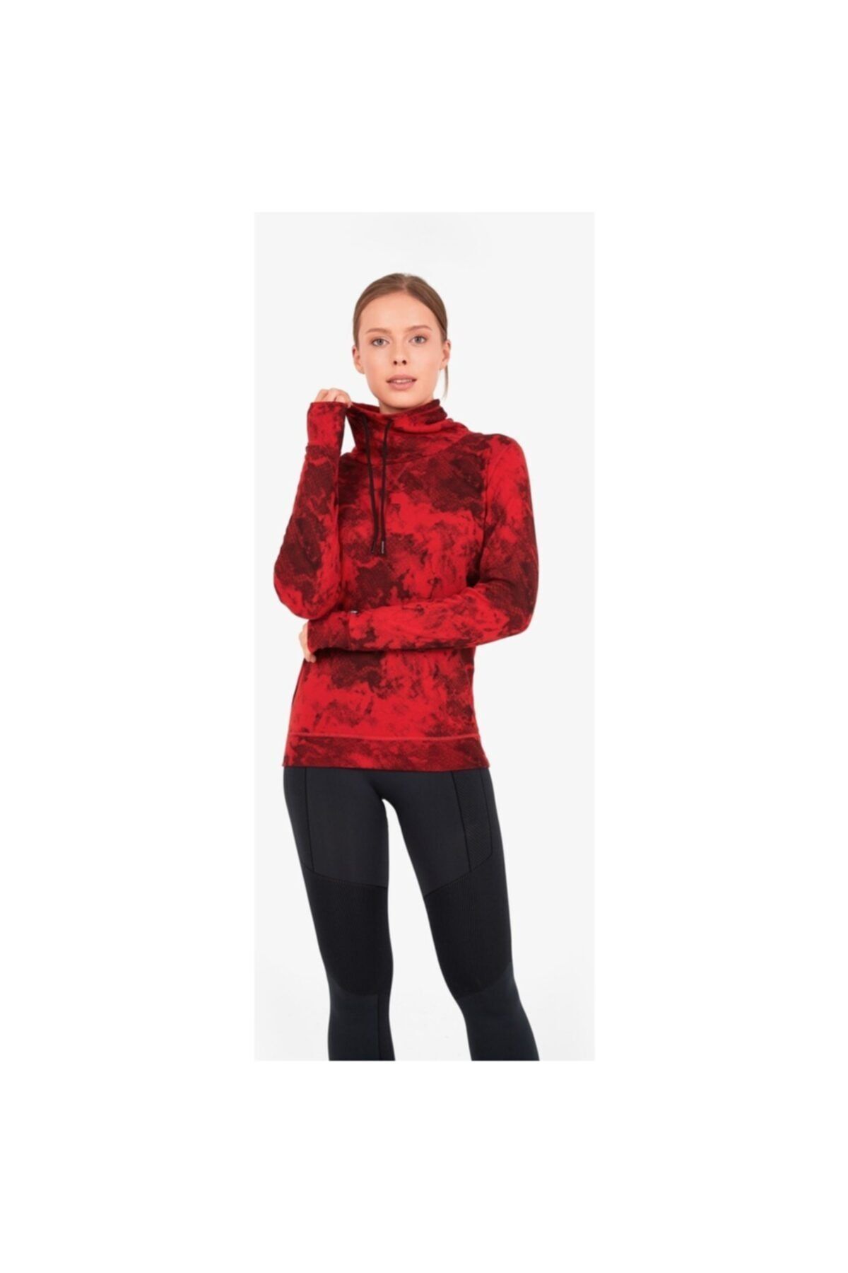 Blackspade 50454 Kadın Kırmızı High Neck Sweatshirt