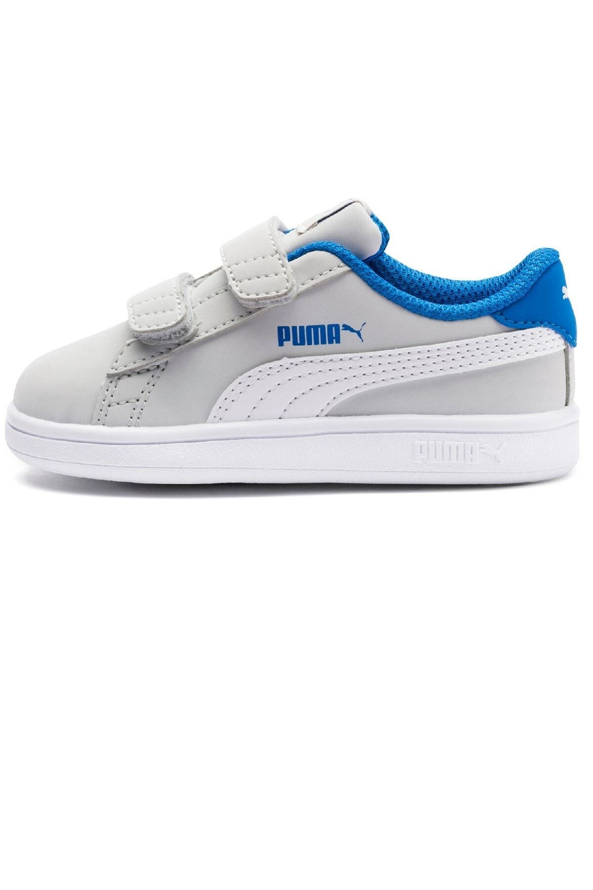 Puma Puma Puma Smash V2 Buck V Inf Beyaz Gri Kız Çocuk Sneaker Ayakkabı 100414673