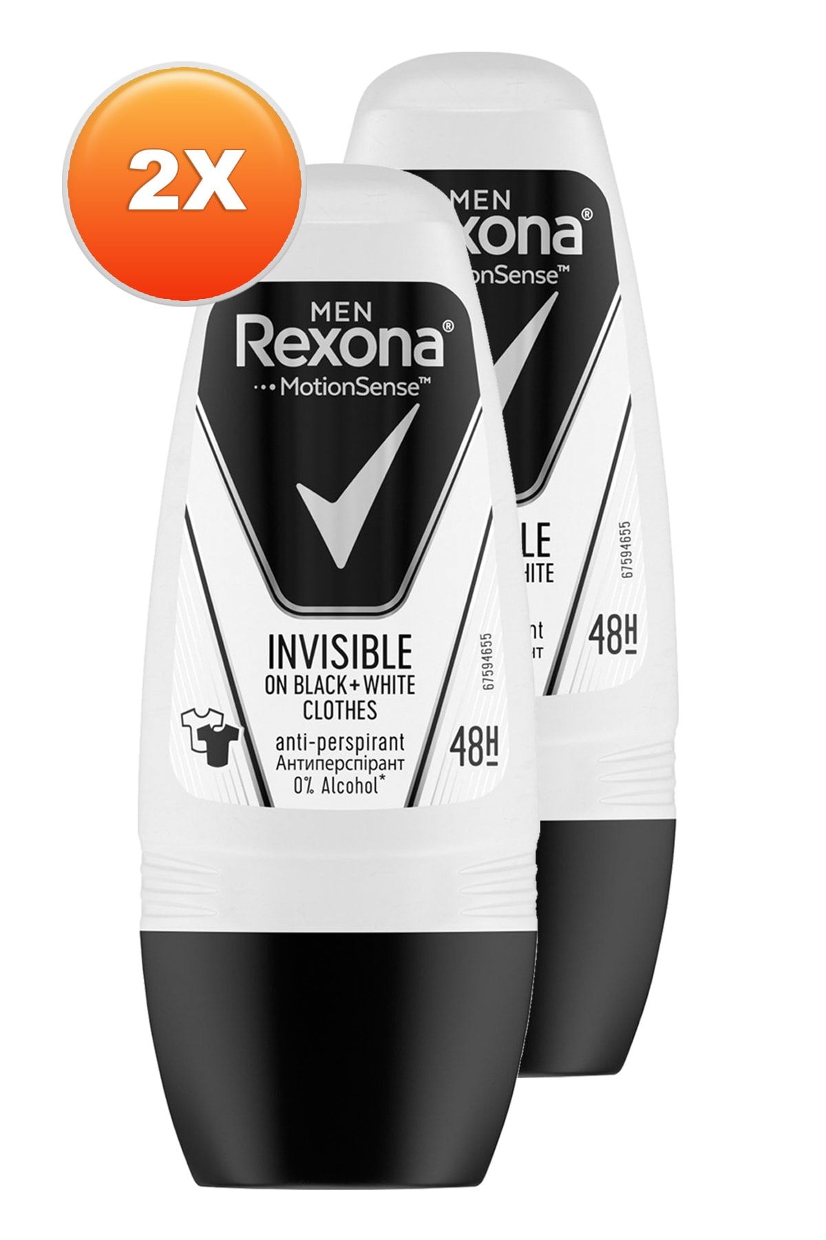 Rexona Men Invisible Black White Erkek Roll-on 50 Ml. Ikili Paket