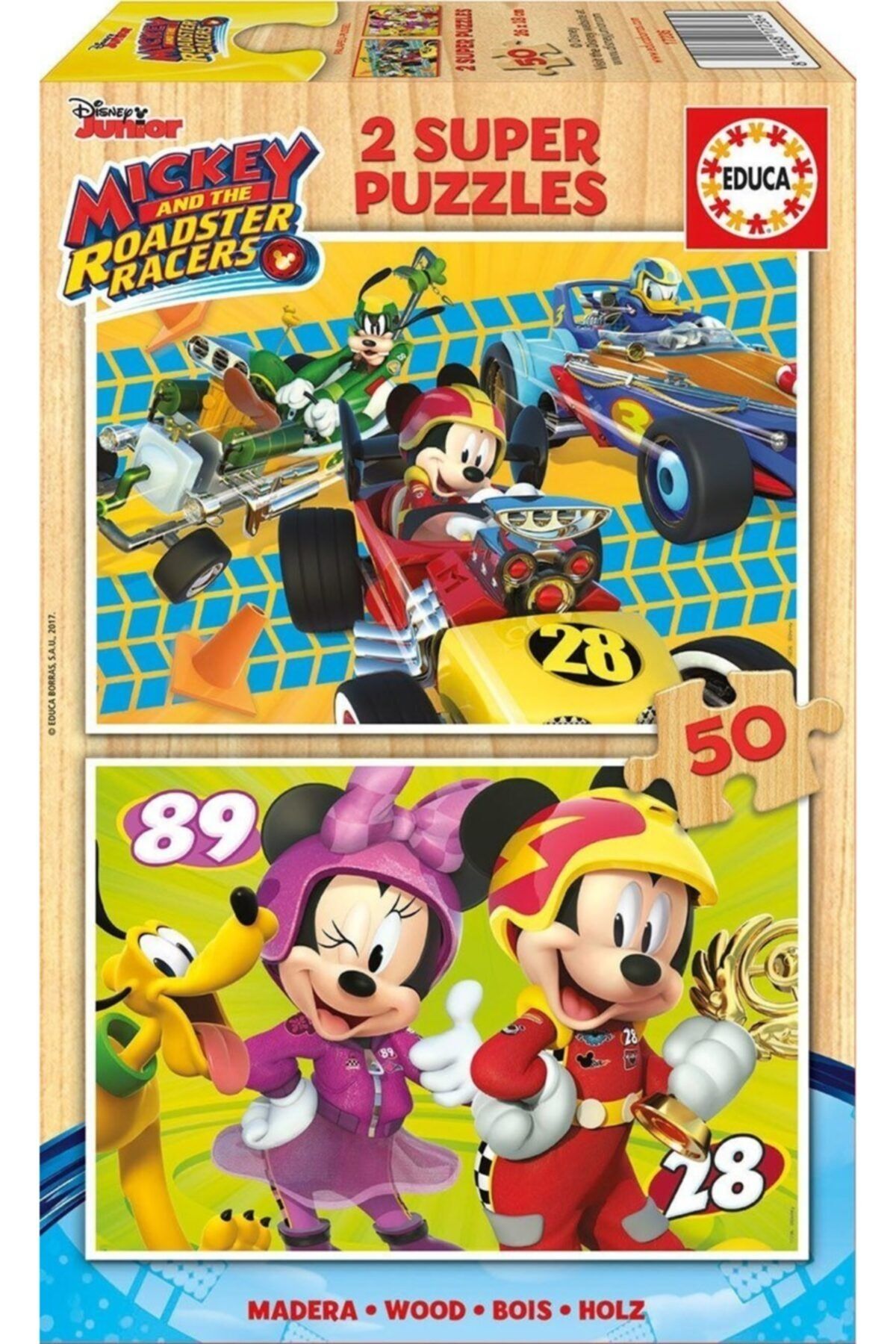 EDUCA 2x50 Parça Mickey Mouse Ahşap Puzzle (17236)