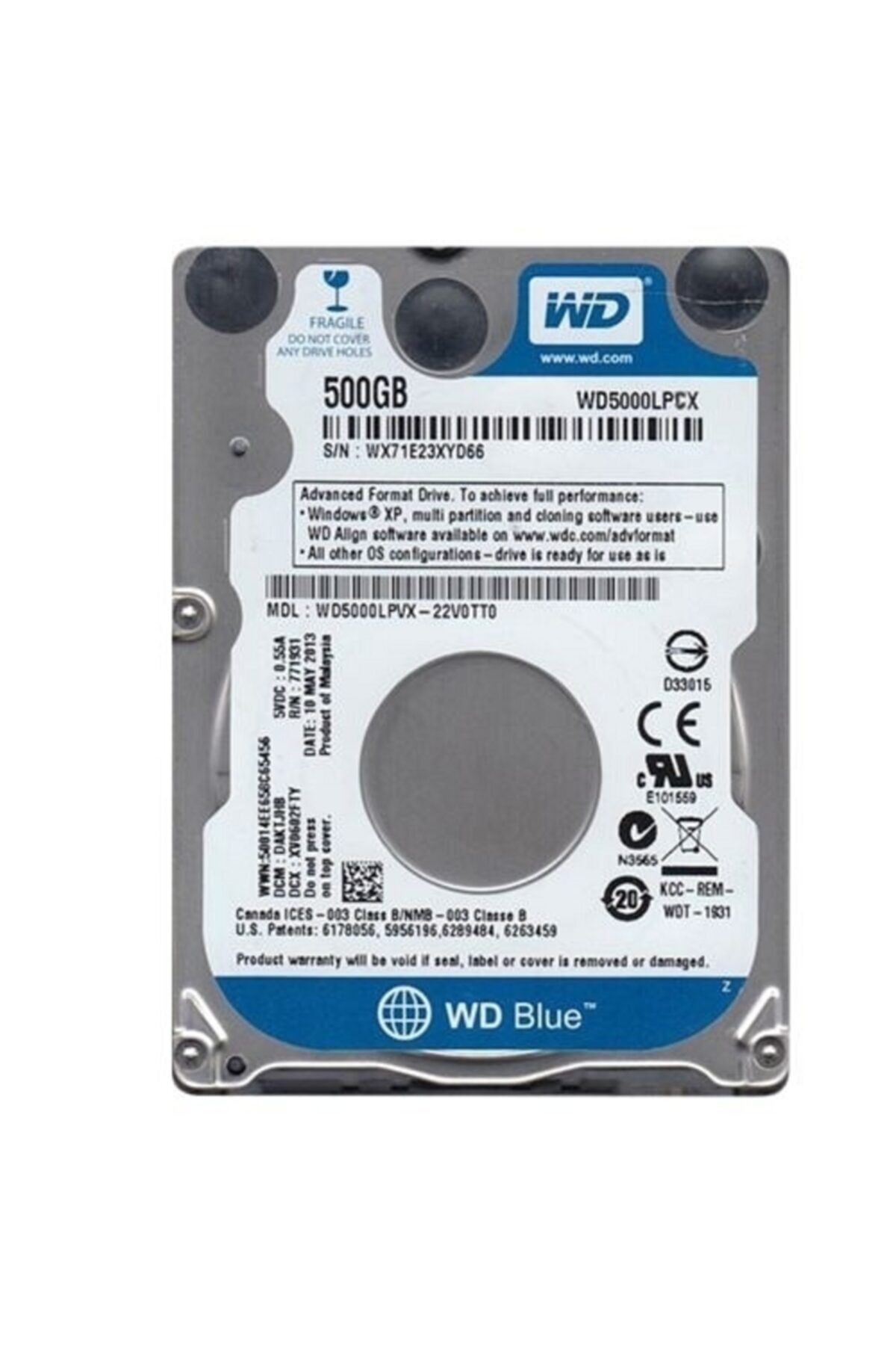 WD Blue 500gb 5000lpcx 2,5" Sata 5400rpm 16mb Sabit Disk