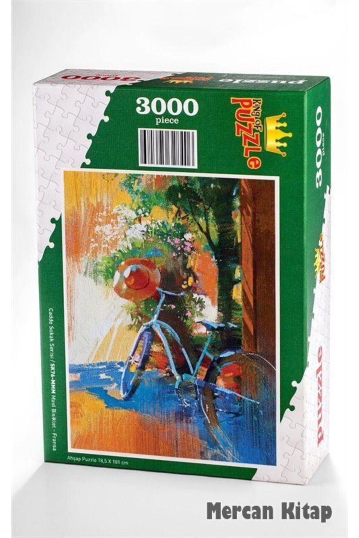 King Of Puzzle Mavi Bisiklet - Fransa Ahşap Puzzle 3000 Parça (sk76-mmm)