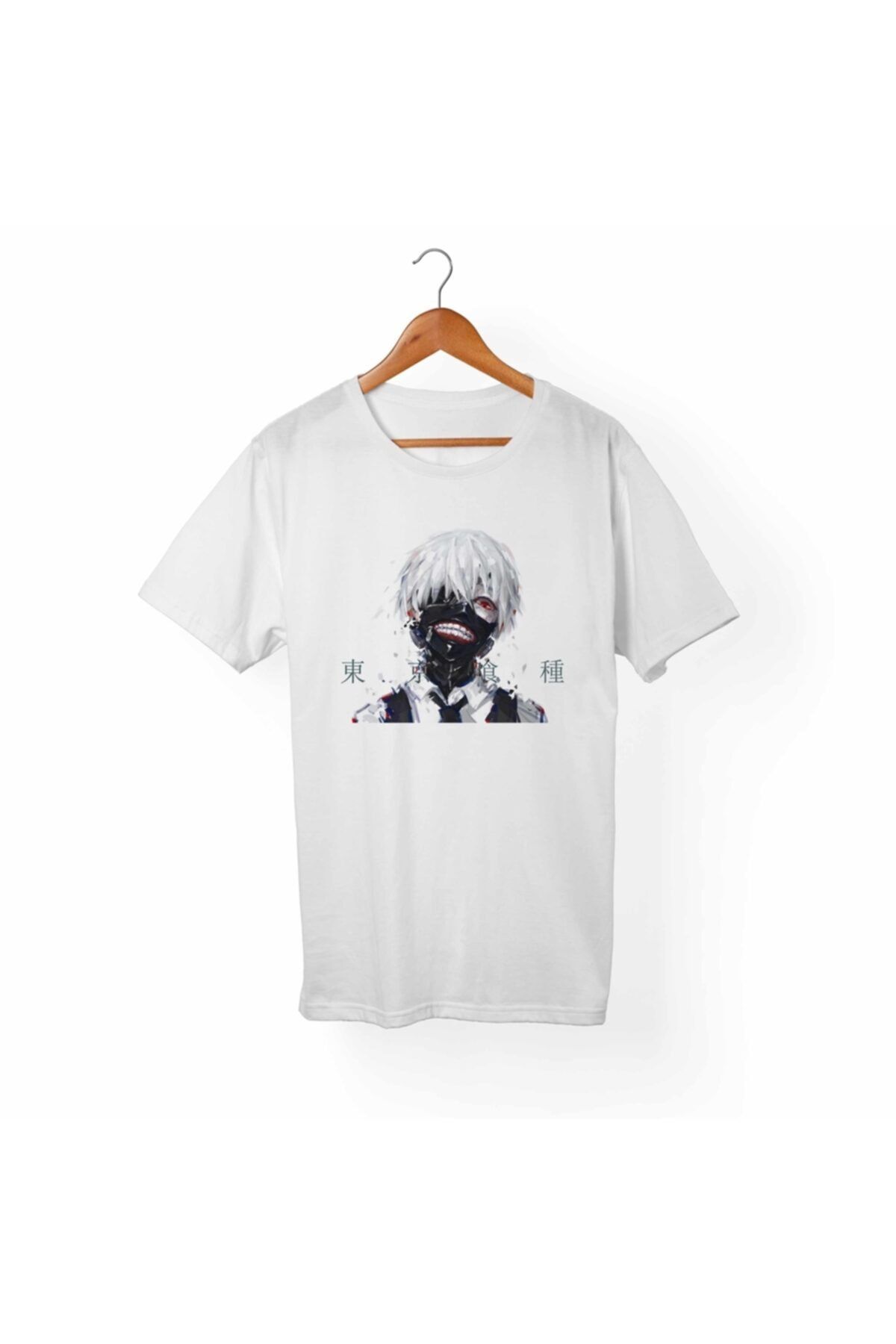 Alfa Tshirt Unisex Beyaz Tokyo Ghoul Kaneki Tişört