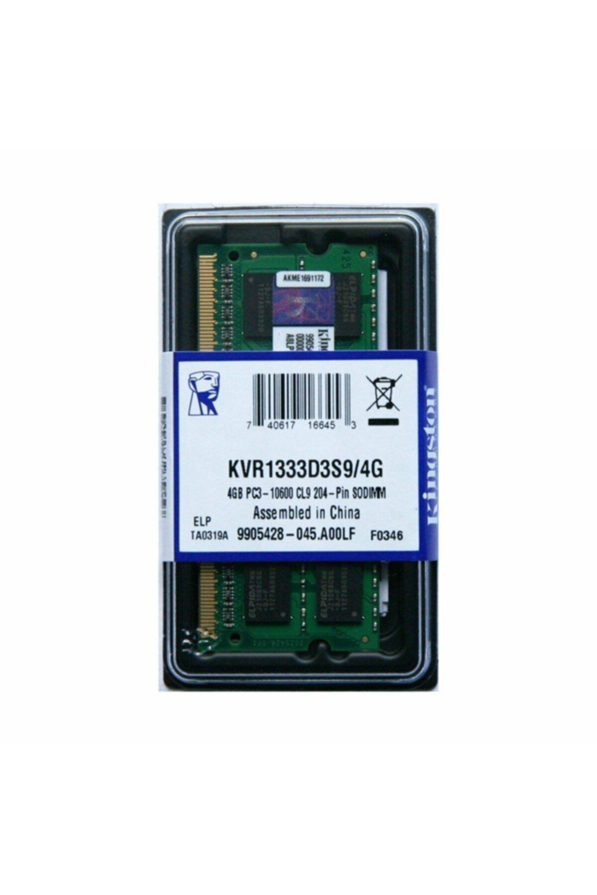 Kingston 4gb Ddr3 1333mhz Notebook Ram Pc3-10600 - Kvr1333d3s9/4g